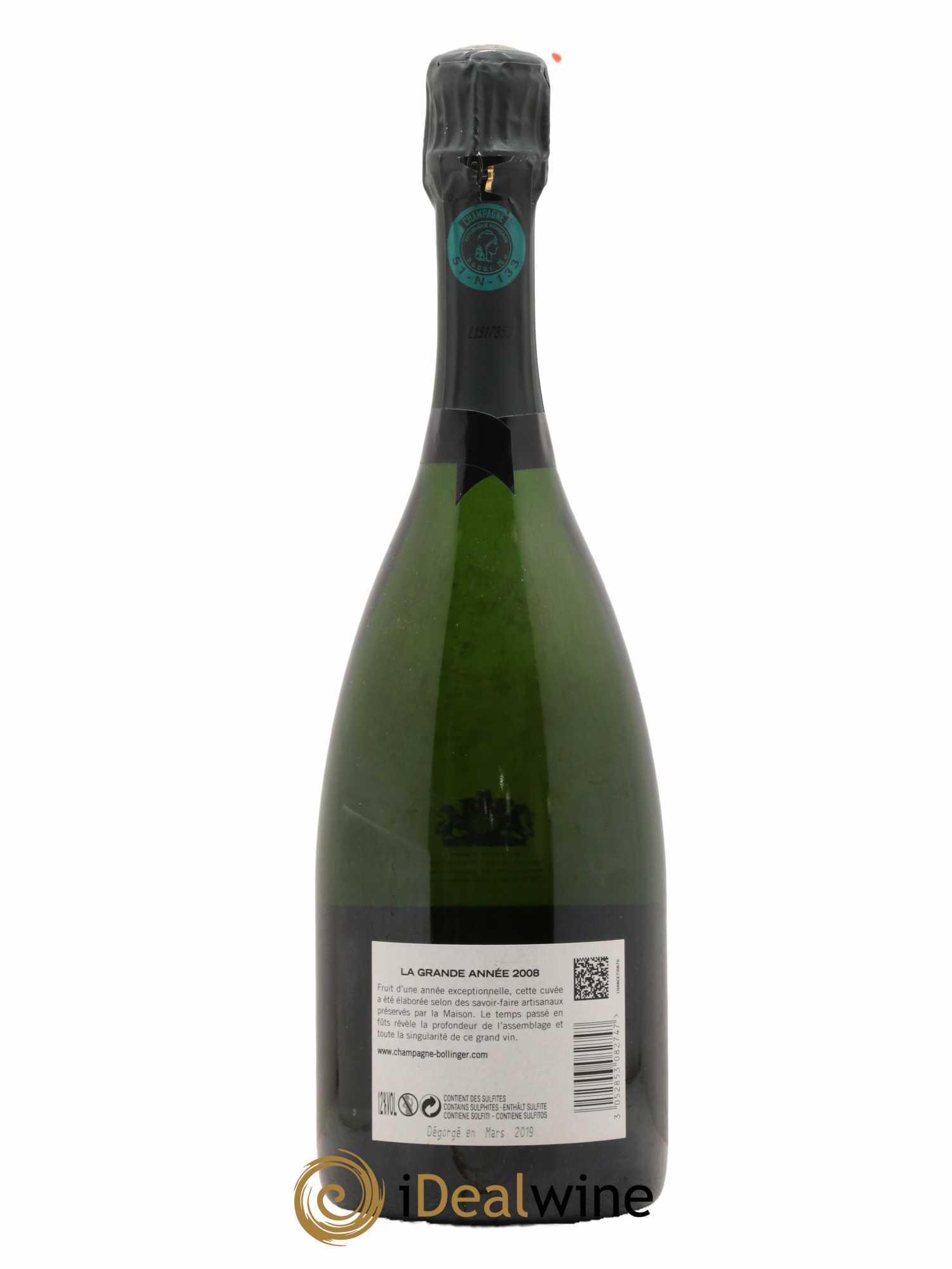 Grande Année Brut Bollinger 2008 - Lot de 1 bouteille - 1