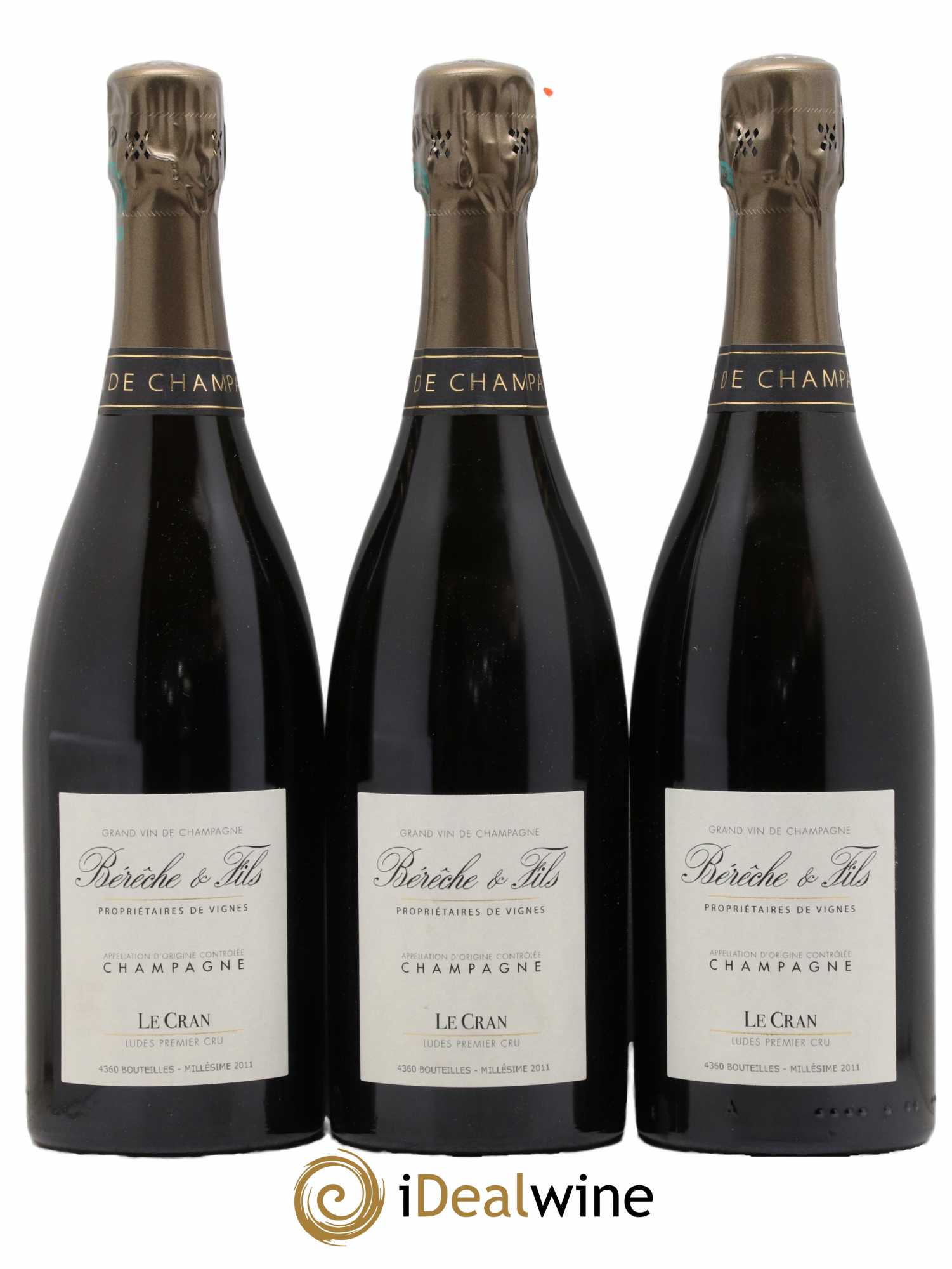 Ludes 1er Cru Le Cran Extra-Brut Bérêche et Fils 2011 - Lot de 3 bouteilles - 0