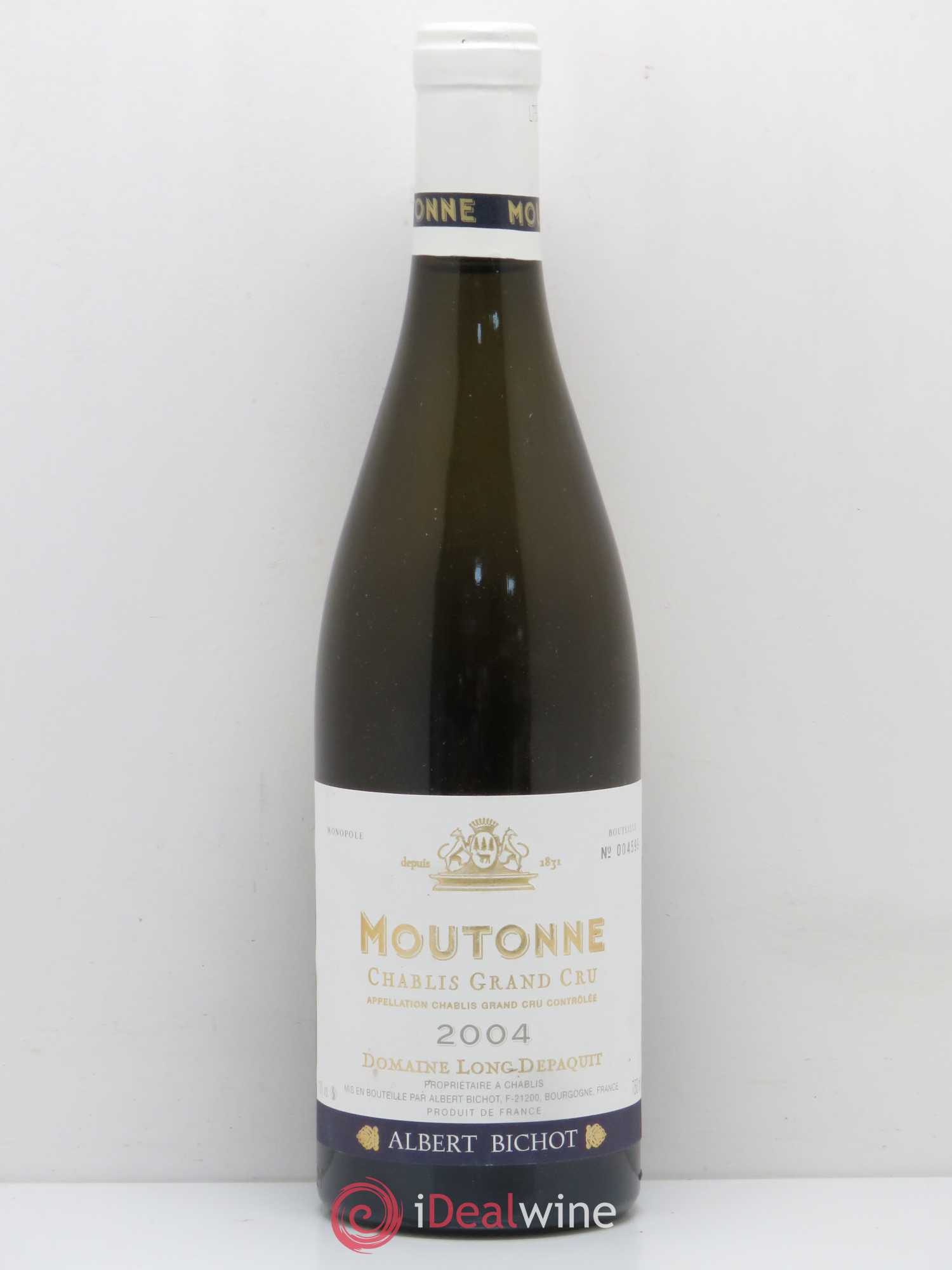 Chablis Grand Cru Moutonne Long Depaquit - Albert Bichot (Domaine) (sans prix de réserve) 2004 - Lot de 1 bouteille - 0