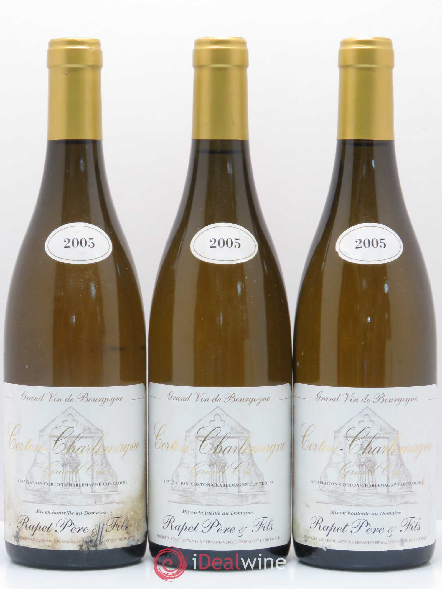 Corton-Charlemagne Grand Cru Rapet Père & Fils 2005 - Lot de 3 bouteilles - 0