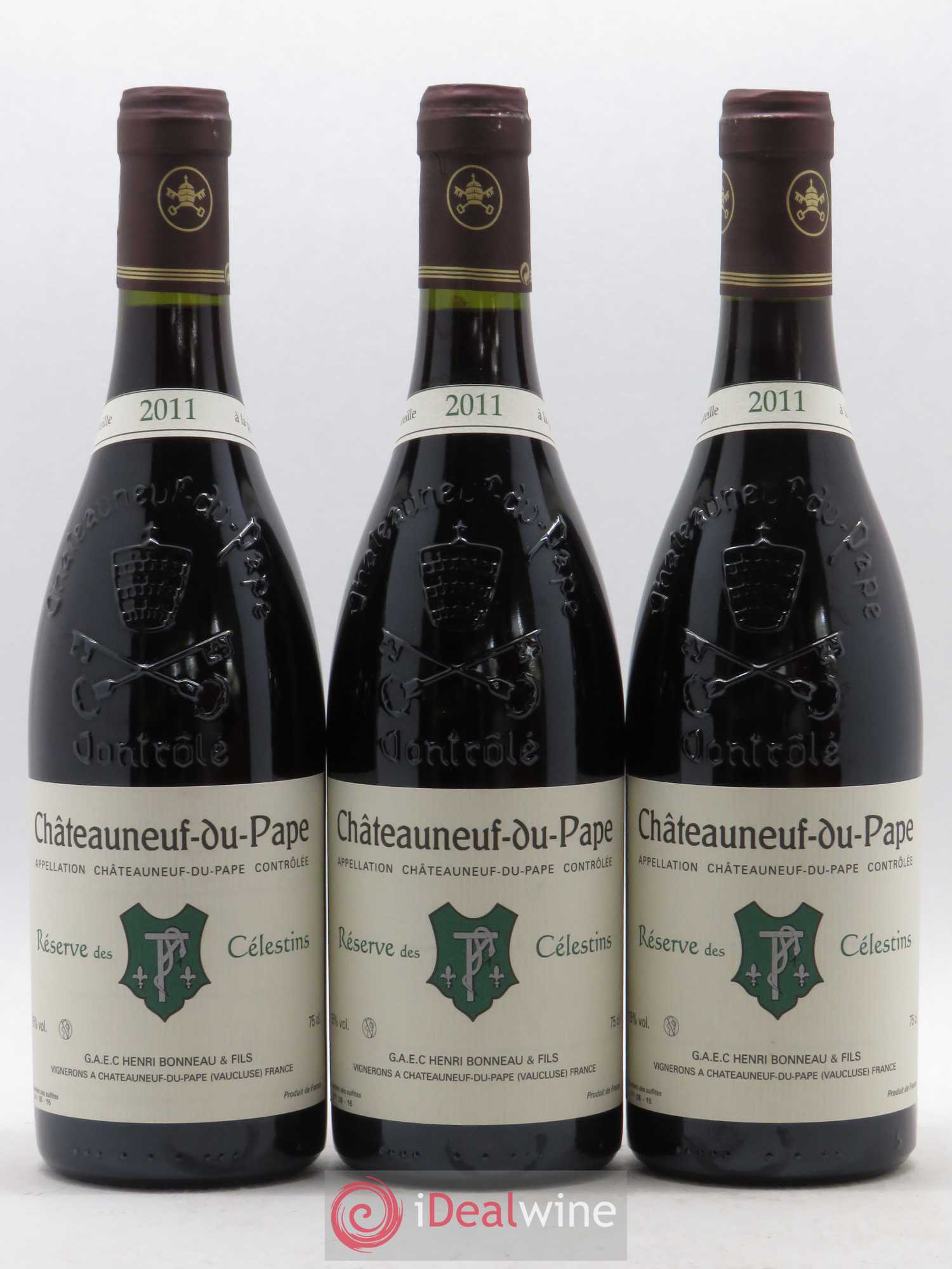 Châteauneuf-du-Pape Réserve des Célestins Henri Bonneau & Fils 2011 - Lot de 3 bouteilles - 0