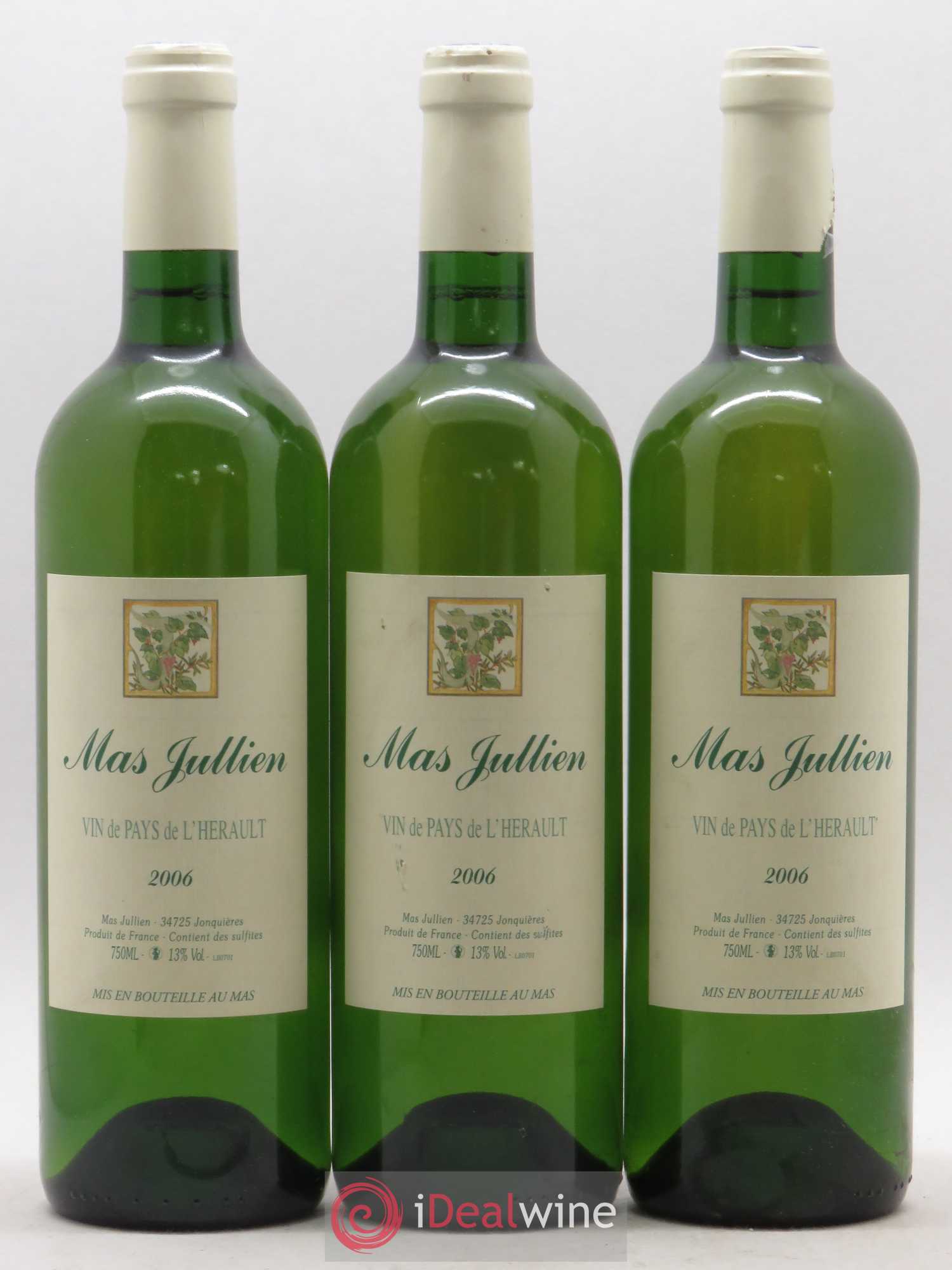 Pays d'Hérault Mas Jullien Olivier Jullien 2006 - Lot de 3 bouteilles - 0