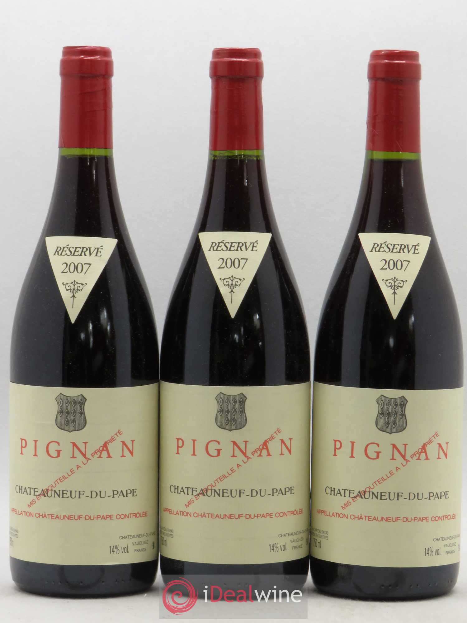 Châteauneuf-du-Pape Pignan Emmanuel Reynaud 2007 - Lot de 3 bouteilles - 0