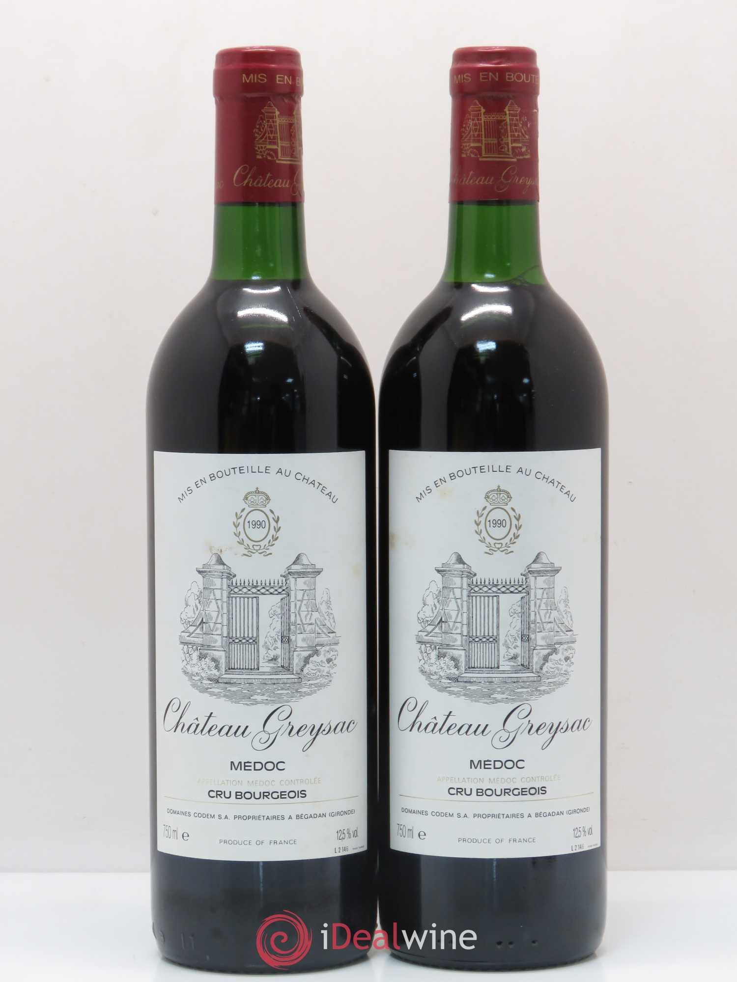 Château Greysac Cru Bourgeois 1990 - Lot de 2 bouteilles - 0