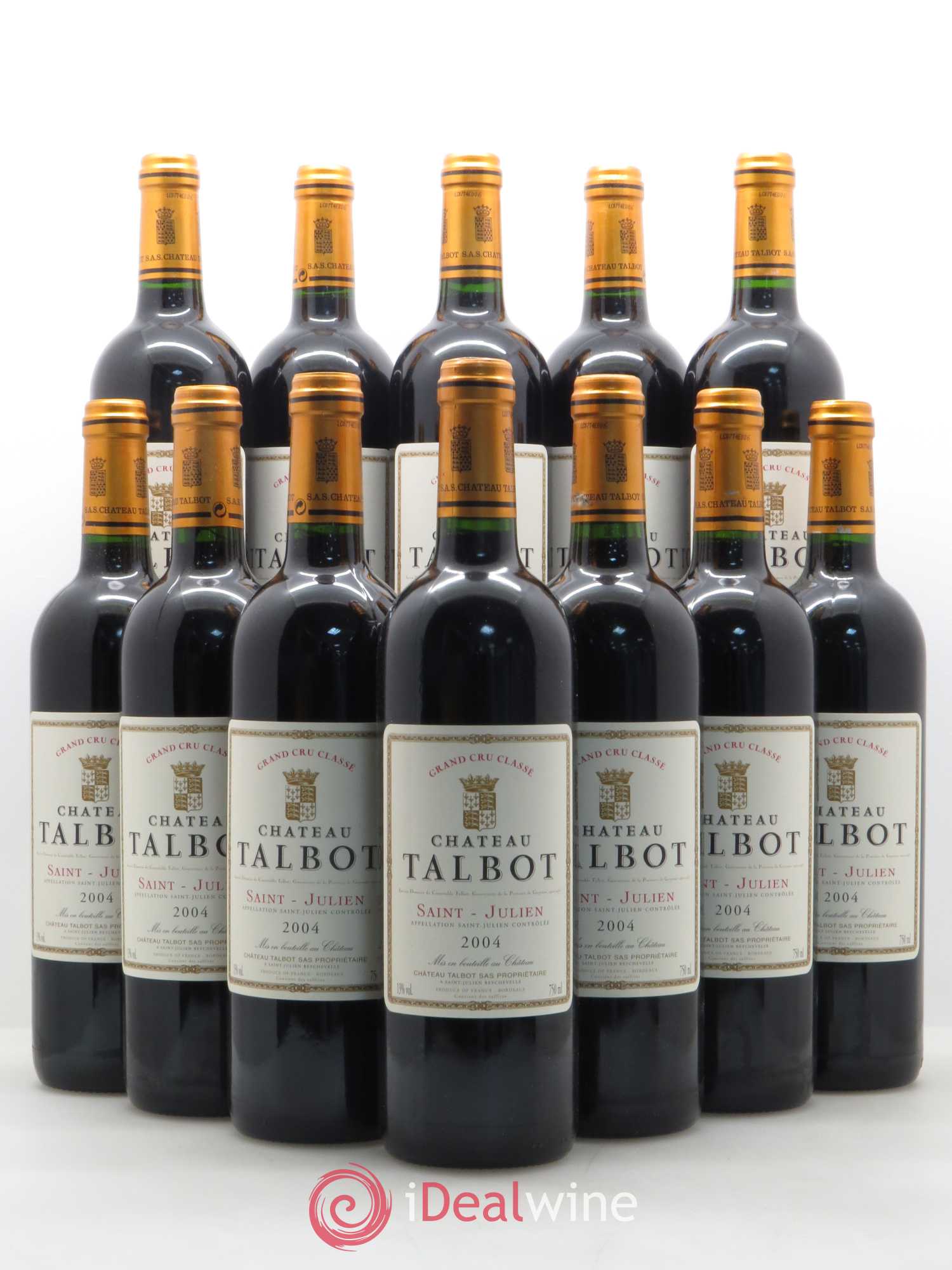 Château Talbot 4ème Grand Cru Classé 2004 - Lot de 12 bouteilles - 0