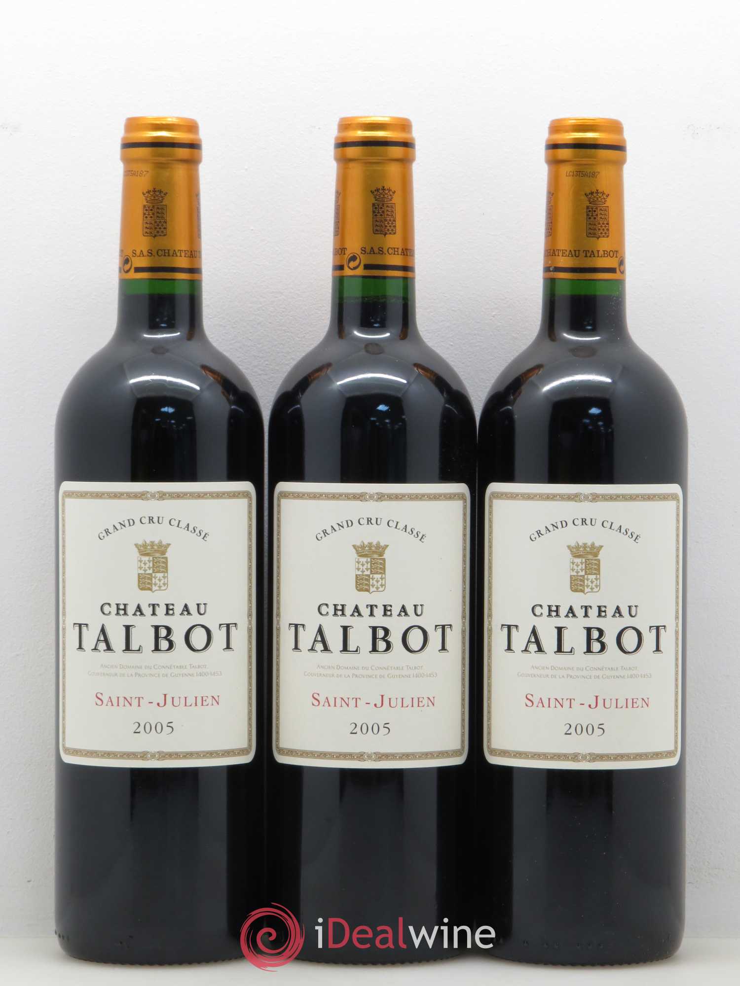 Château Talbot 4ème Grand Cru Classé 2005 - Lot de 12 bouteilles - 1