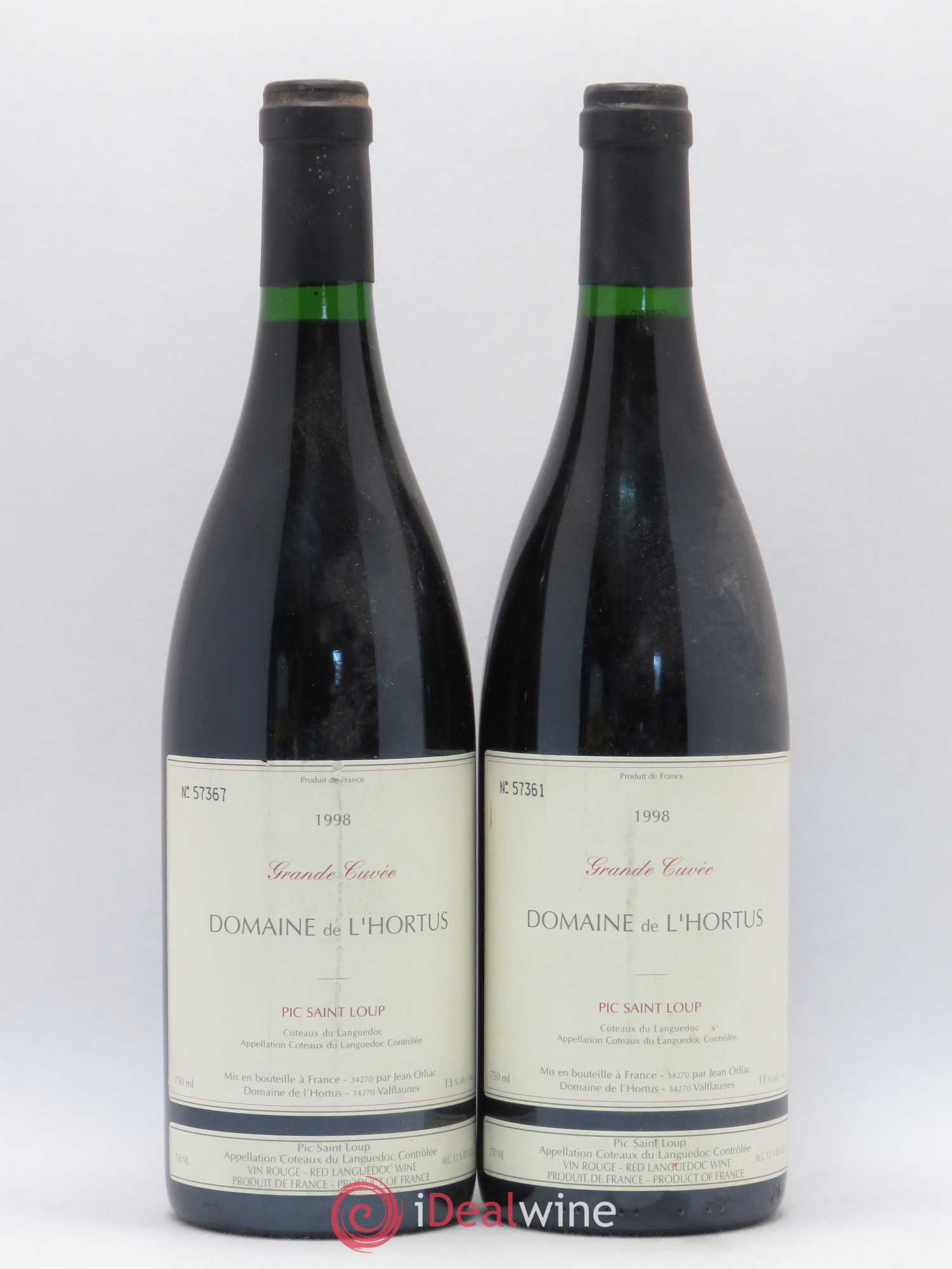 Pic Saint-Loup Domaine de L'Hortus Grande Cuvée Famille Orliac 1998 - Lot de 2 bouteilles - 0