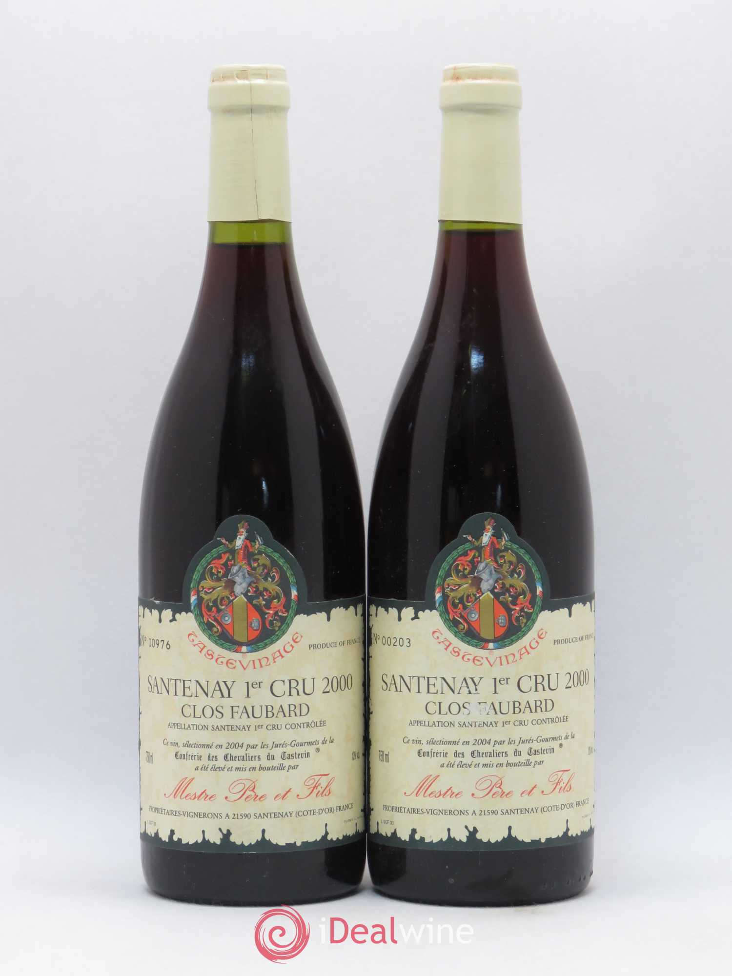 Santenay 1er Cru Clos Faubard Mestre Tastevinage 2000 - Posten von 2 Flaschen - 0