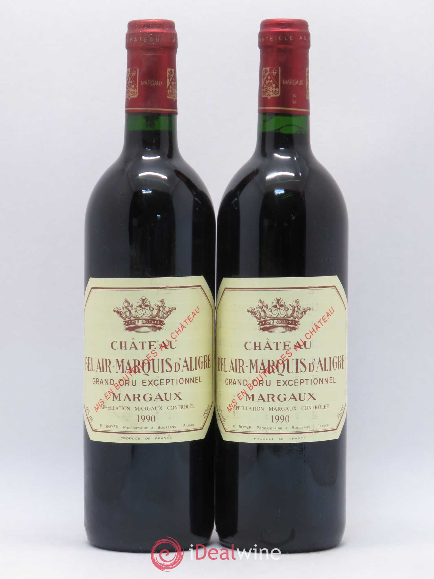 Château Bel Air Marquis d'Aligre 1990 - Lot de 2 bouteilles - 0