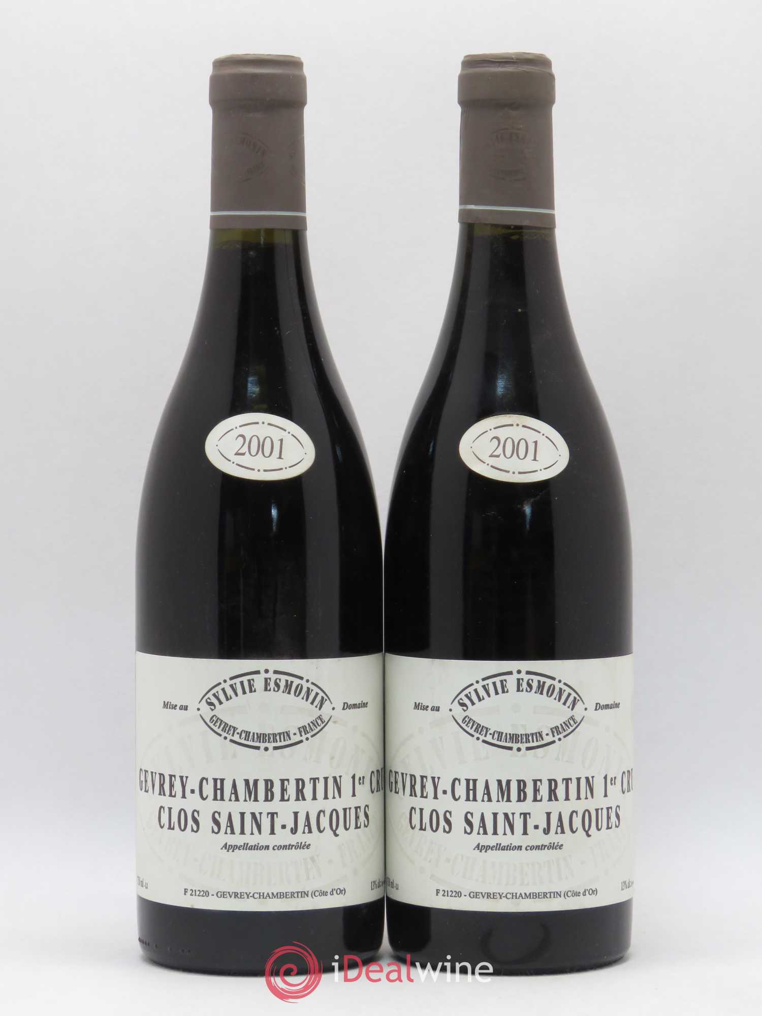 Gevrey-Chambertin 1er Cru Clos Saint Jacques Sylvie Esmonin 2001 - Lot de 2 bouteilles - 0