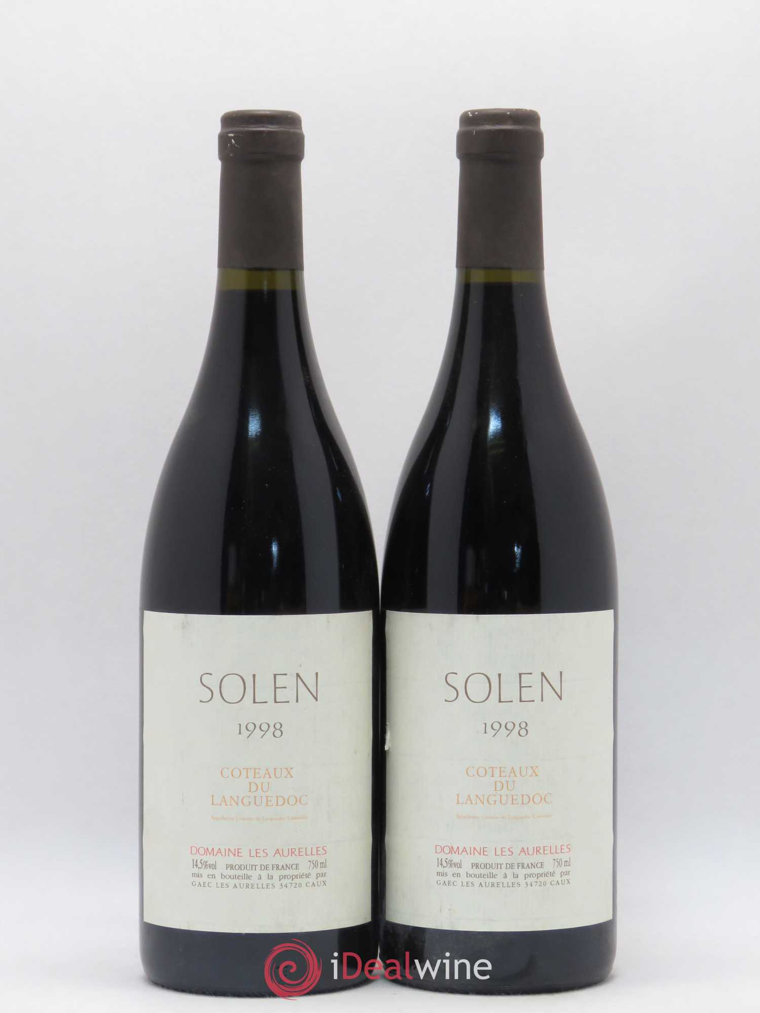 Coteaux du Languedoc Solen Domaine les Aurelles 1998 - Lot de 2 bouteilles - 0