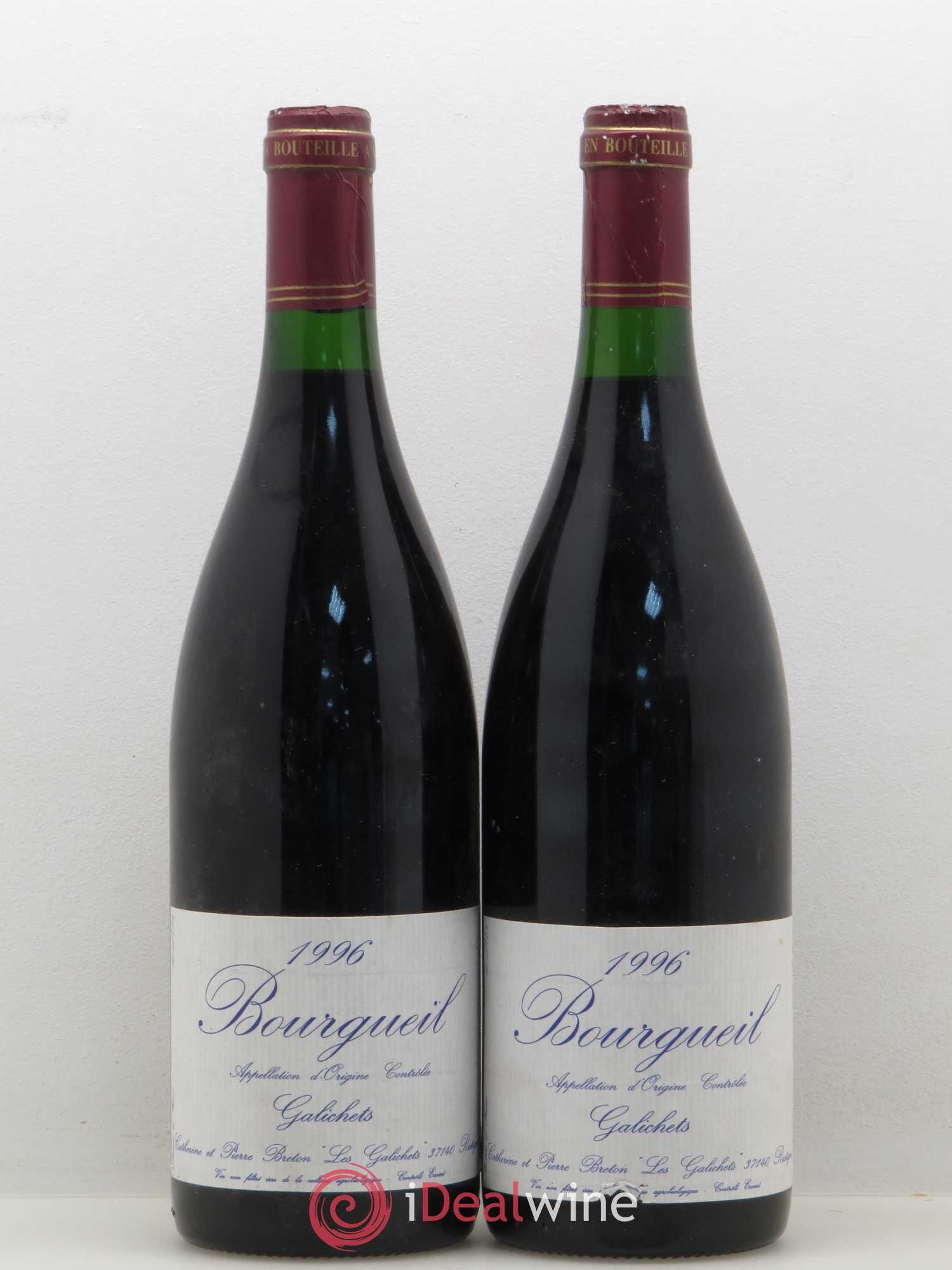Bourgueil Les Galichets Catherine et Pierre Breton 1996 - Lot de 2 bouteilles - 0