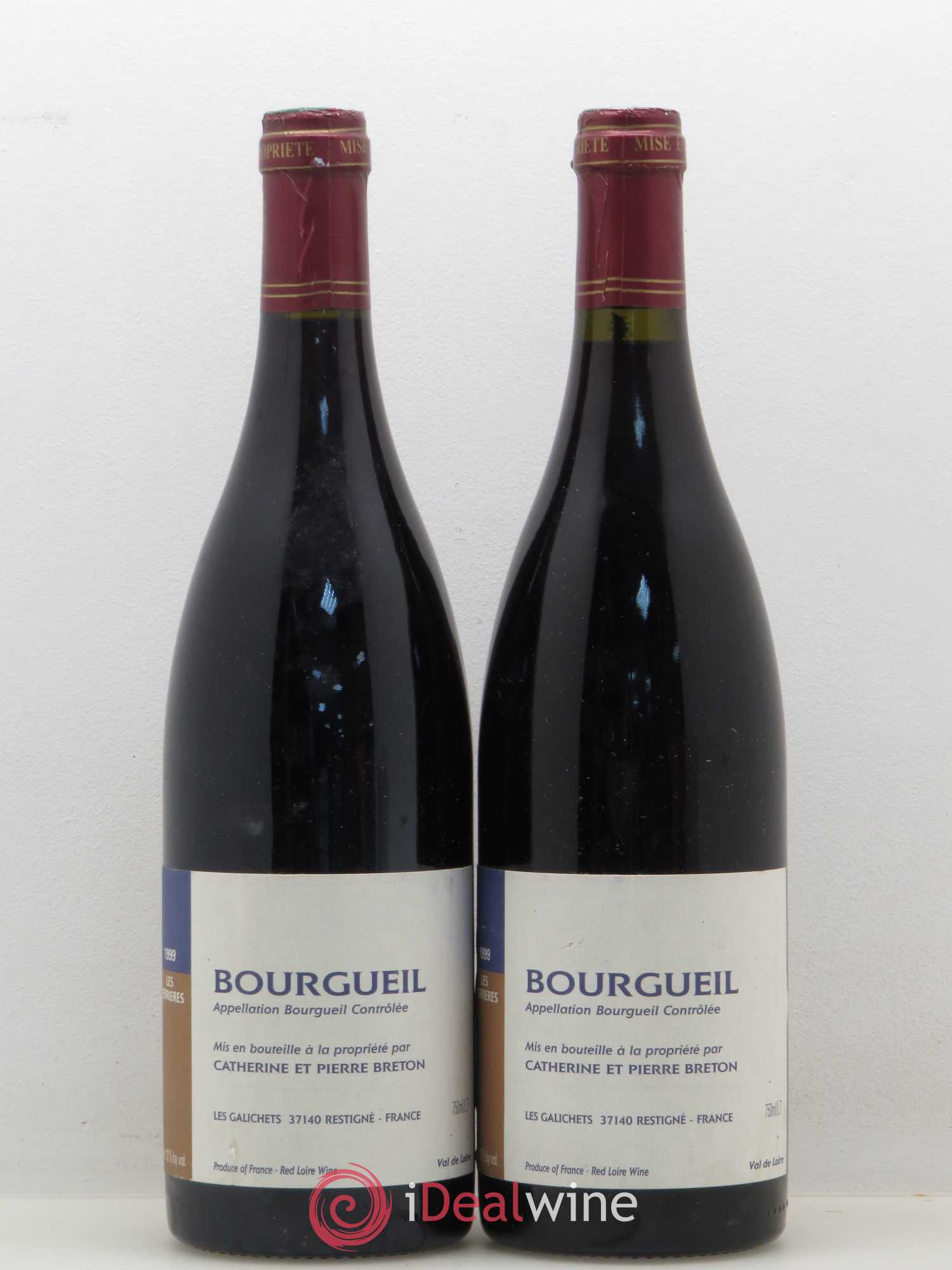 Bourgueil Les Perrières Catherine et Pierre Breton 1999 - Lot de 2 bouteilles - 0