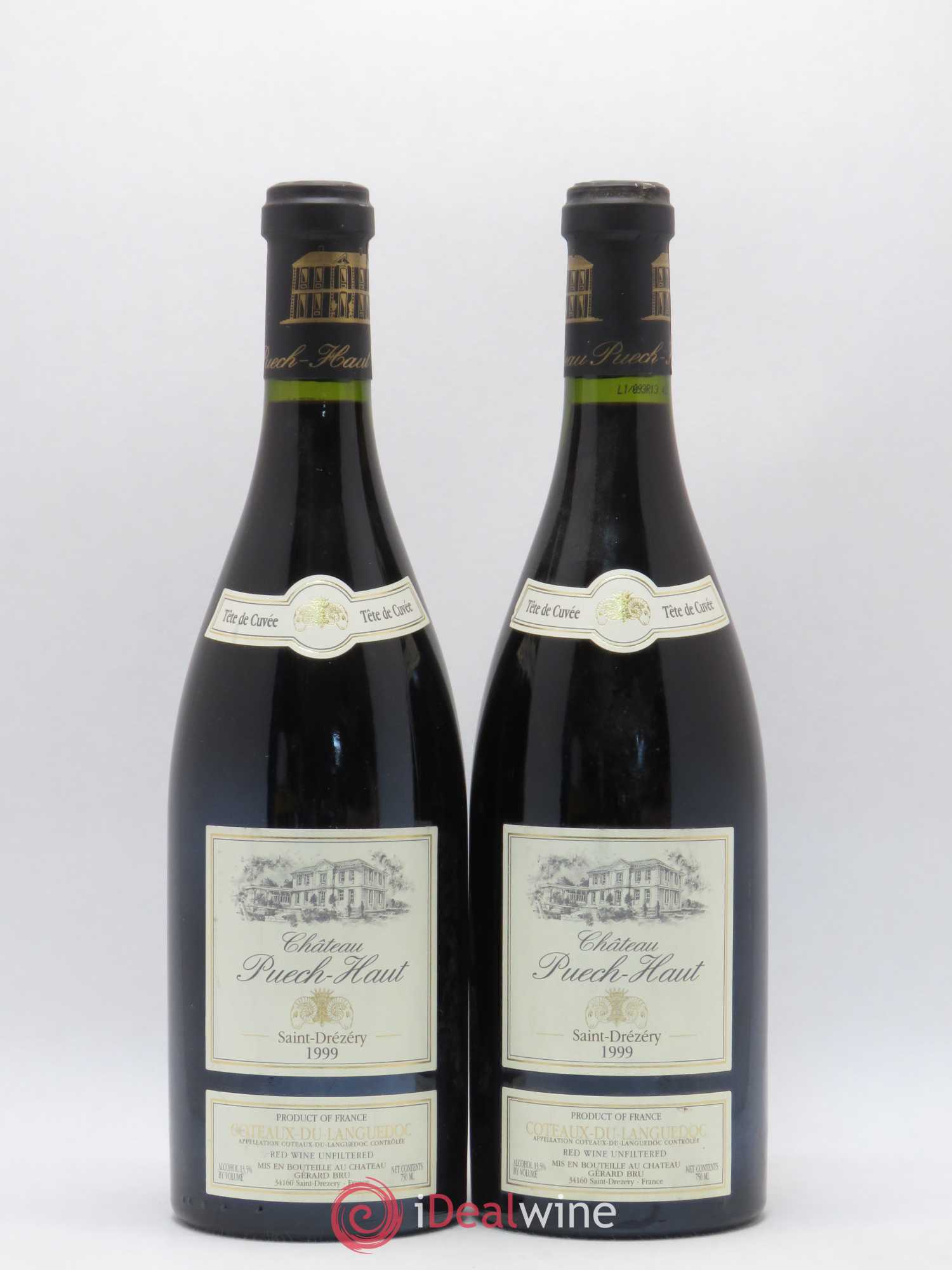 Coteaux du Languedoc Château Puech-Haut Gérard Bru Tête de cuvée 1999 - Lot de 2 bouteilles - 0