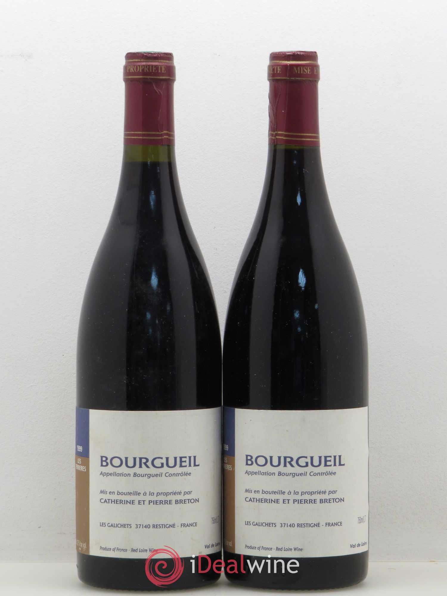 Bourgueil Les Perrières Catherine et Pierre Breton 1999 - Lot de 2 bouteilles - 0