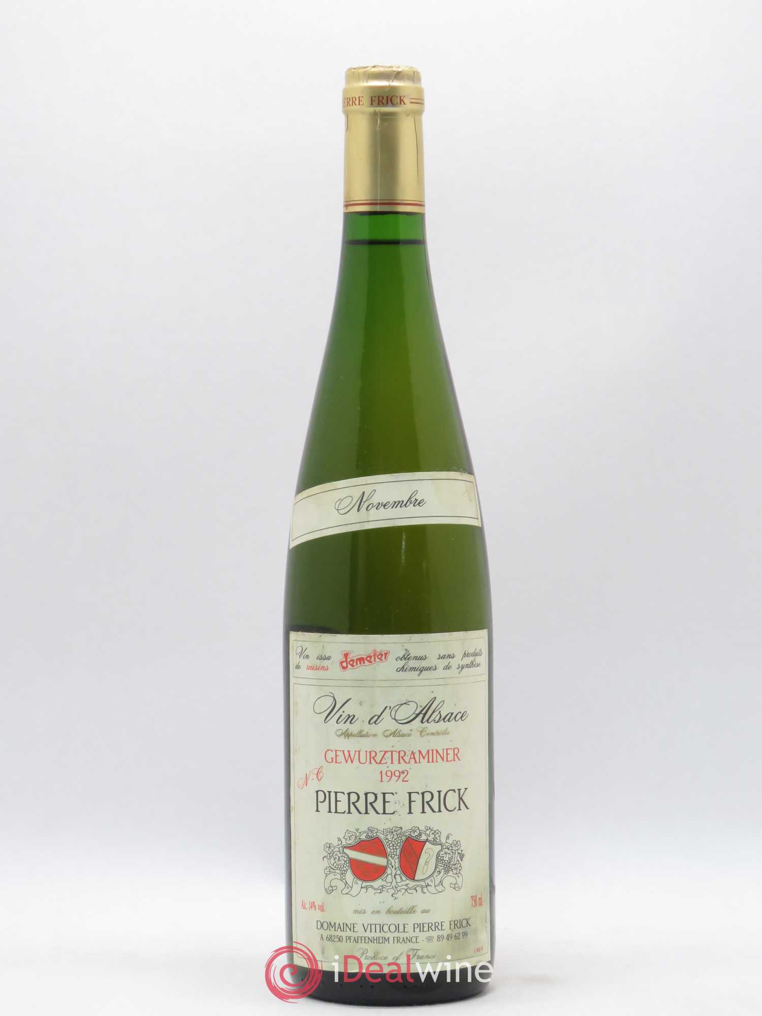 Gewurztraminer Novembre Pierre Frick 1992 - Posten von 1 Flasche - 0