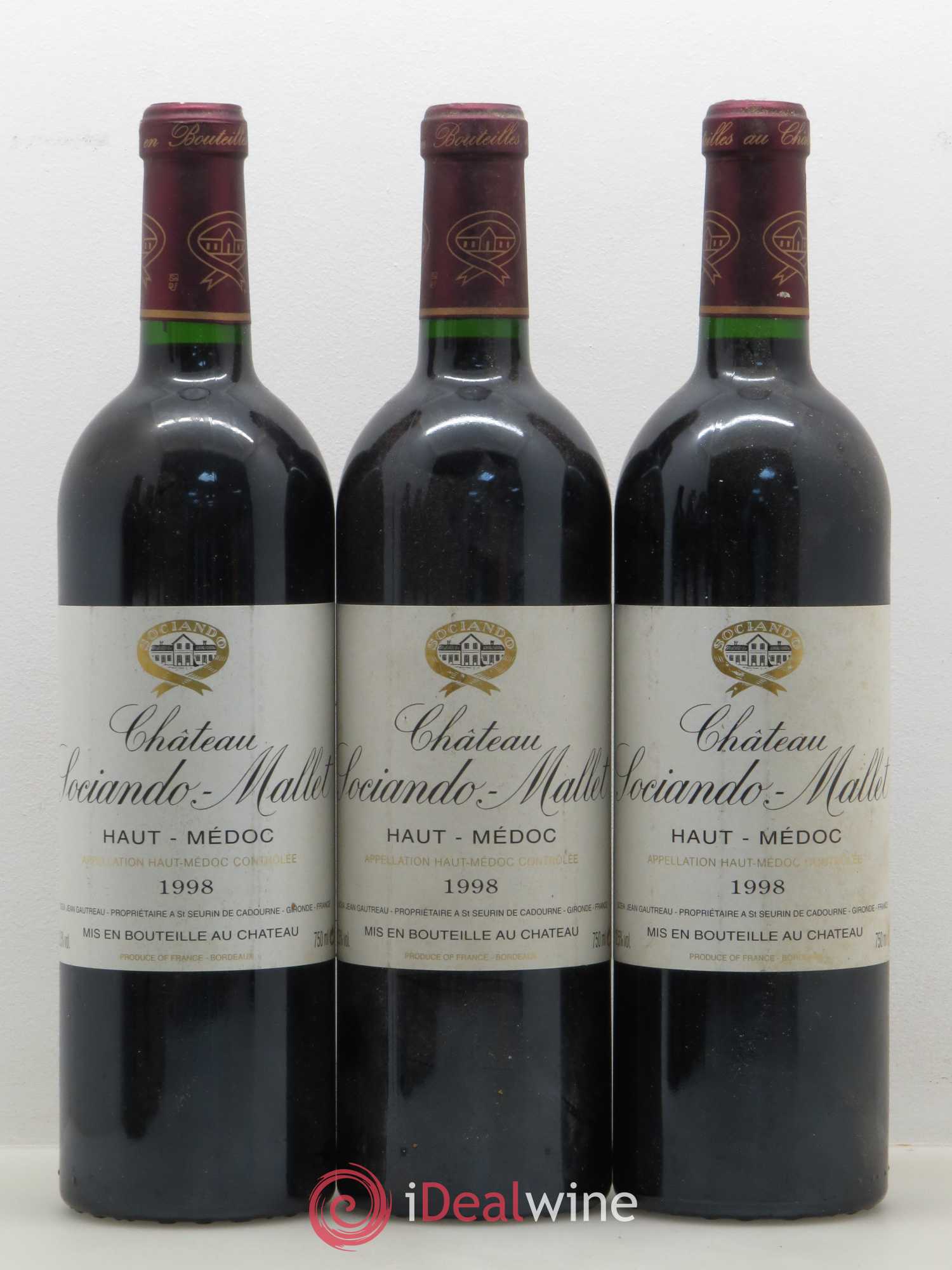 Château Sociando Mallet 1998 - Lot of 6 bottles - 2