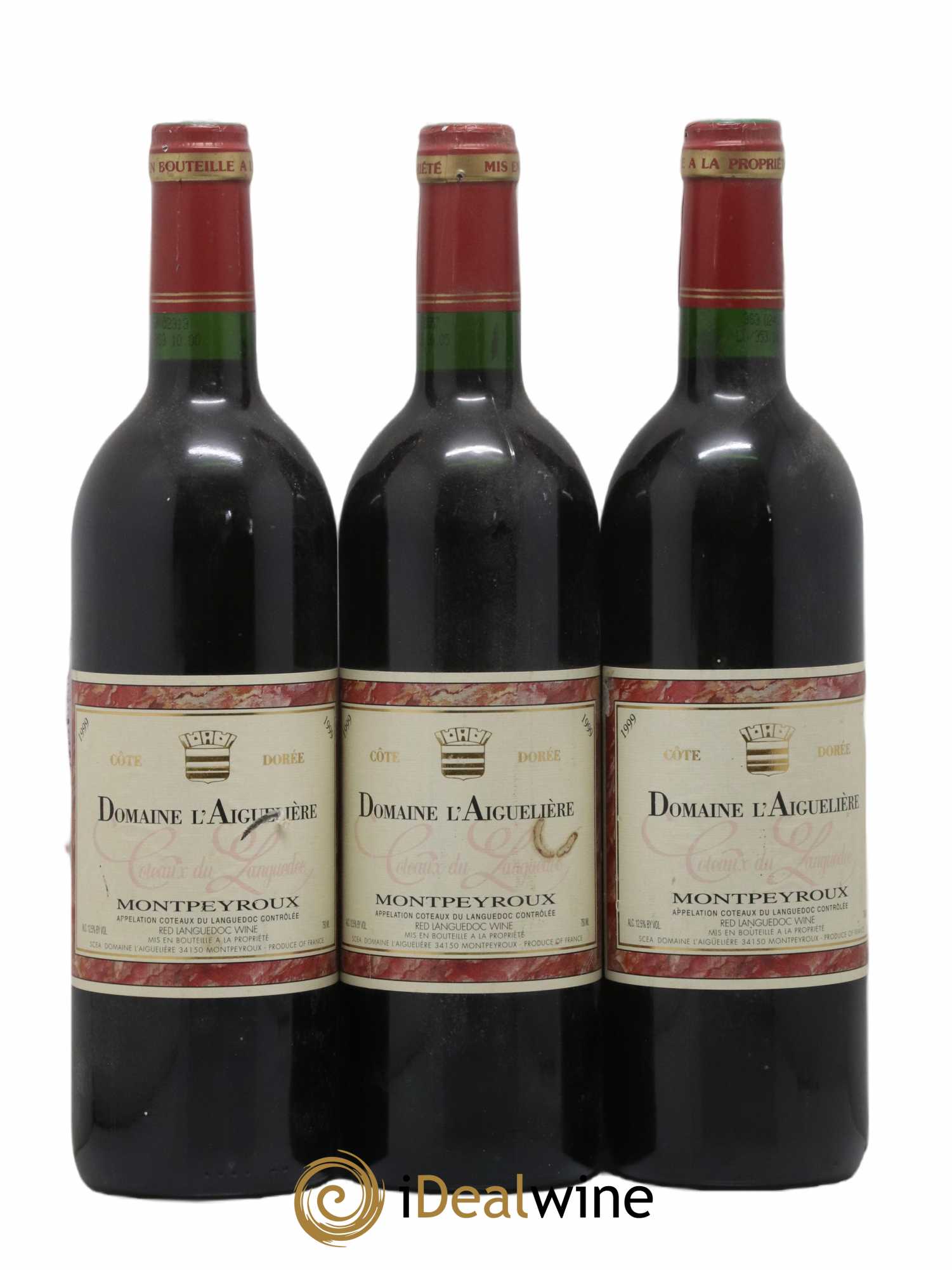 Languedoc Montpeyroux Domaine de l' Aiguelière Cote Dorée A. Commeyras 1999 - Lot de 3 bouteilles - 0