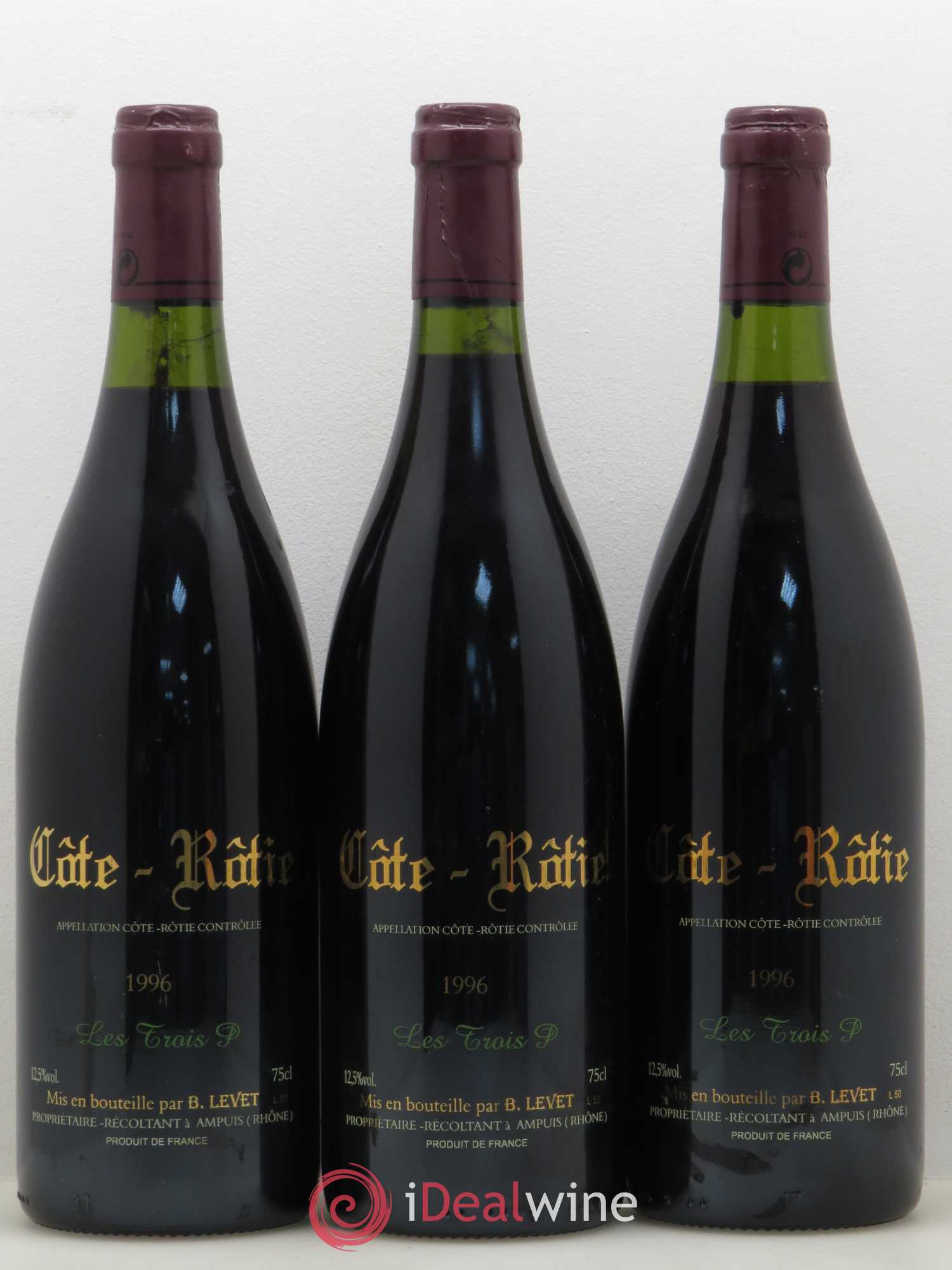 Côte-Rôtie Les 3 P Levet 1996 - Posten von 3 Flaschen - 1