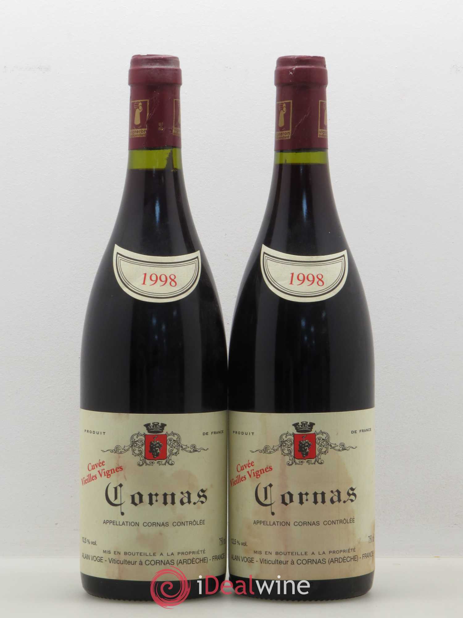 Cornas Les Vieilles Vignes Alain Voge (Domaine) 1998 - Lot de 2 bouteilles - 0