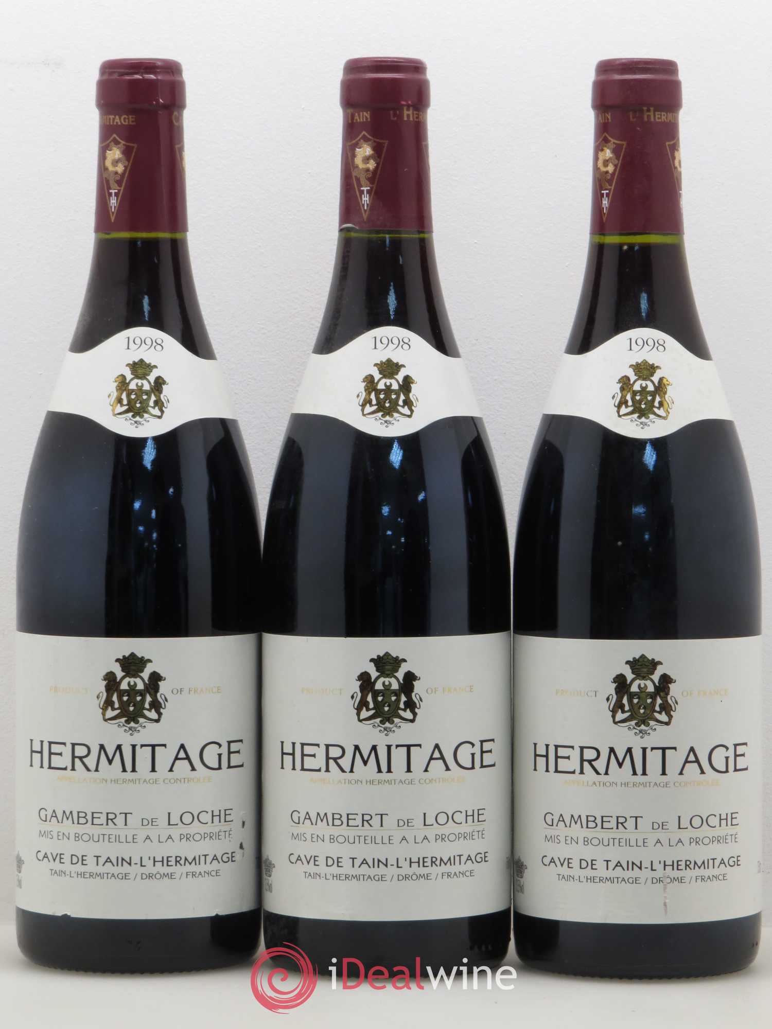 Hermitage Gambert de Loche Cave de Tain 1998 - Lot de 3 bouteilles - 0