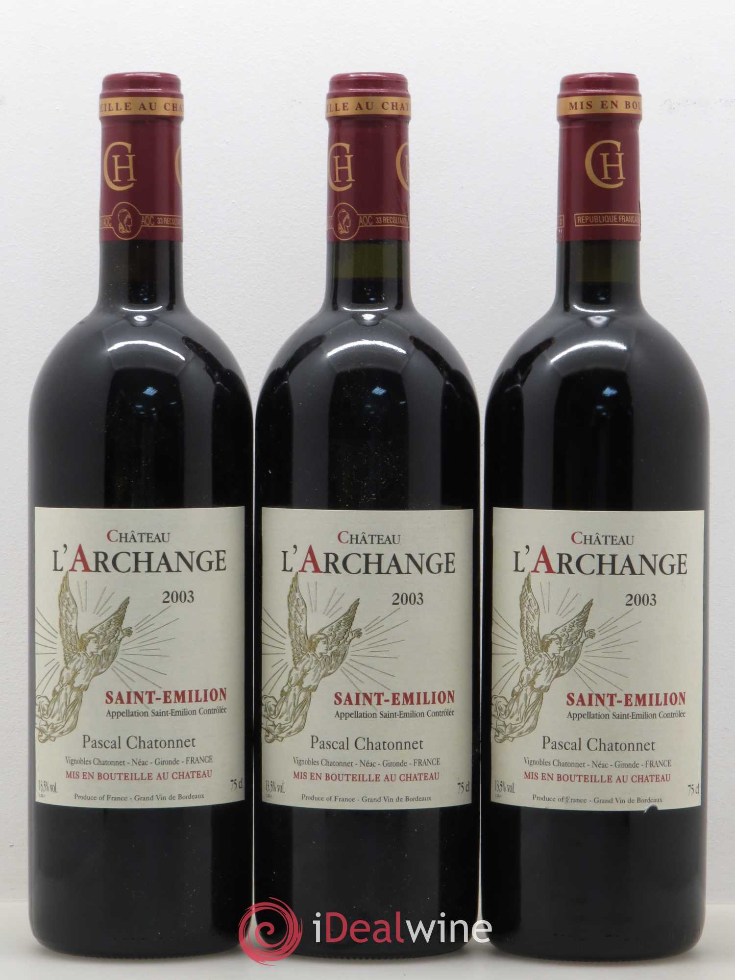 Saint-Émilion Château l'Archange 2003 - Posten von 3 Flaschen - 0