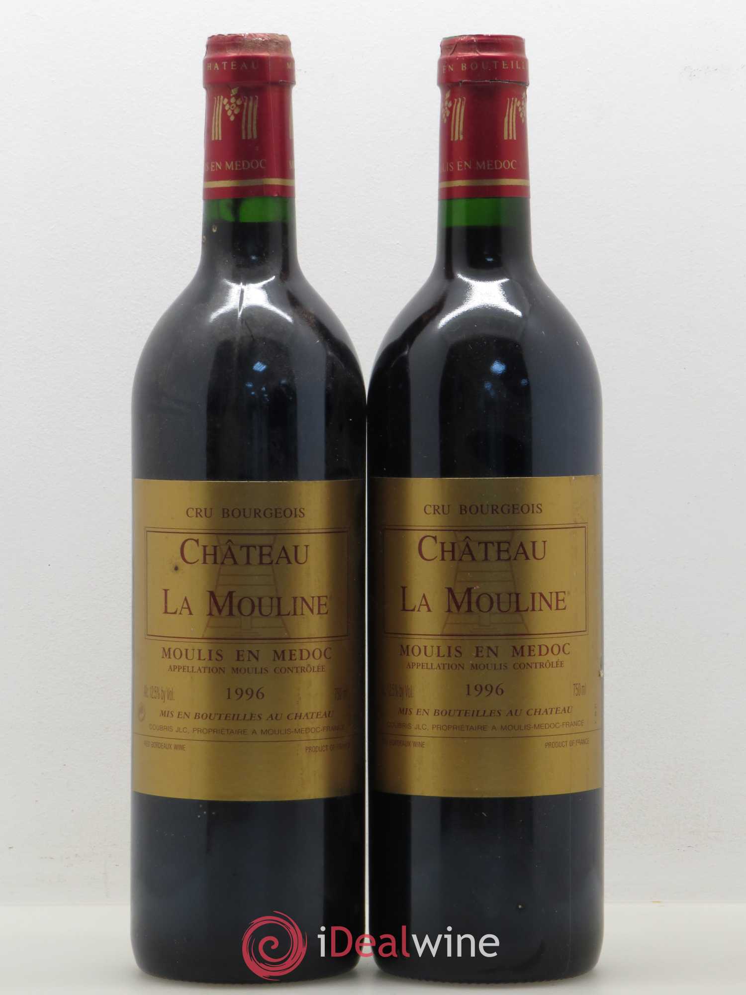 Moulis en Médoc Château La Mouline 1996 - Lot de 2 bouteilles - 0