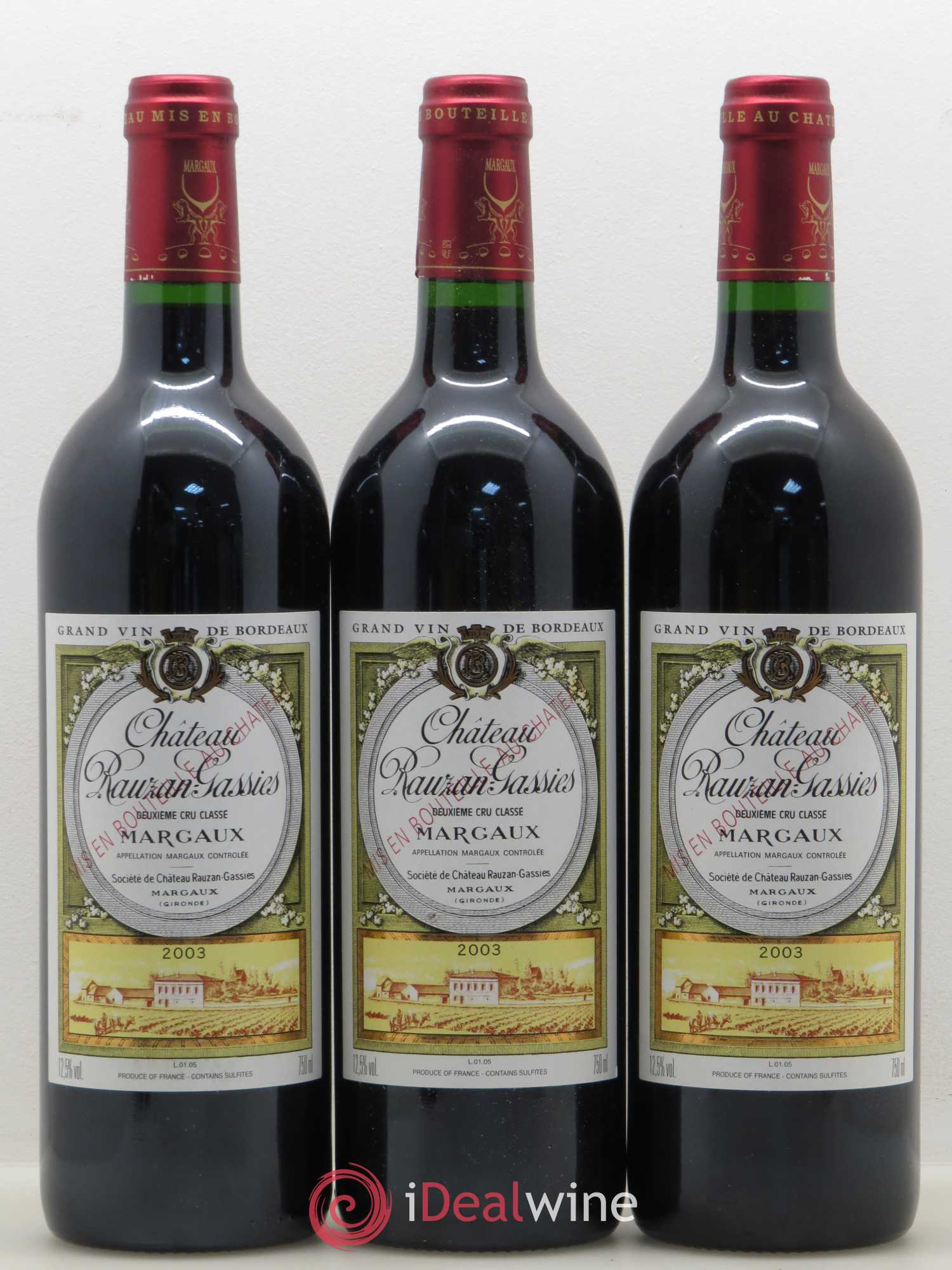 Château Rauzan-Gassies 2ème Grand Cru Classé 2003 - Lot de 6 bouteilles - 2