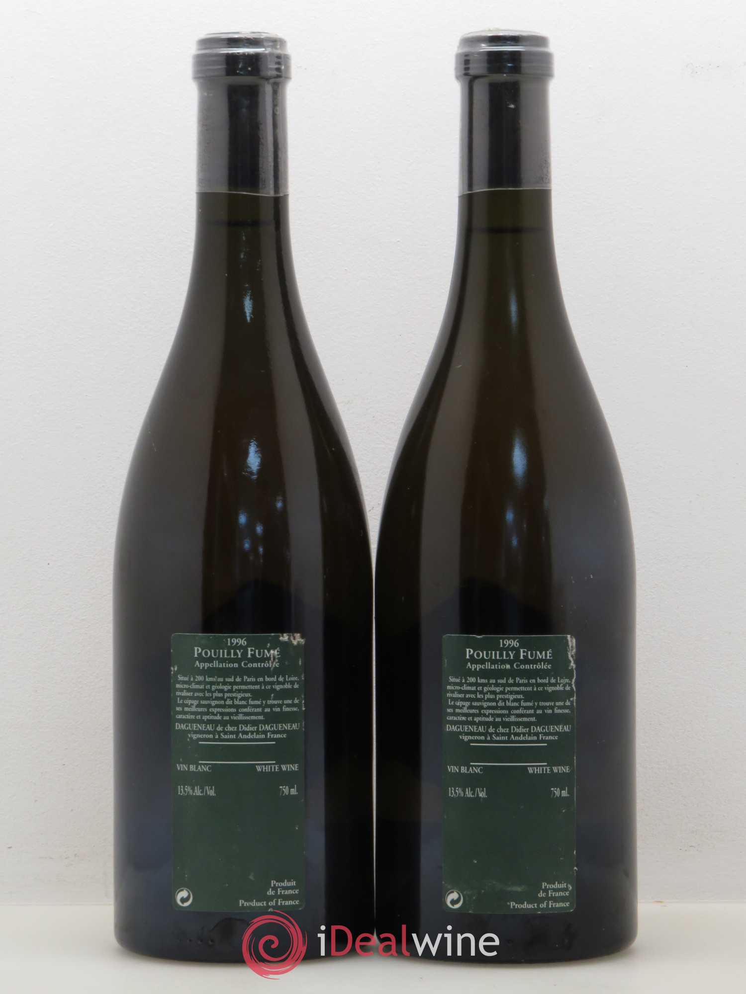 Vin de France (anciennement Pouilly-Fumé) Silex Dagueneau (Domaine Didier - Louis-Benjamin) 1996 - Lot de 2 bouteilles - 1