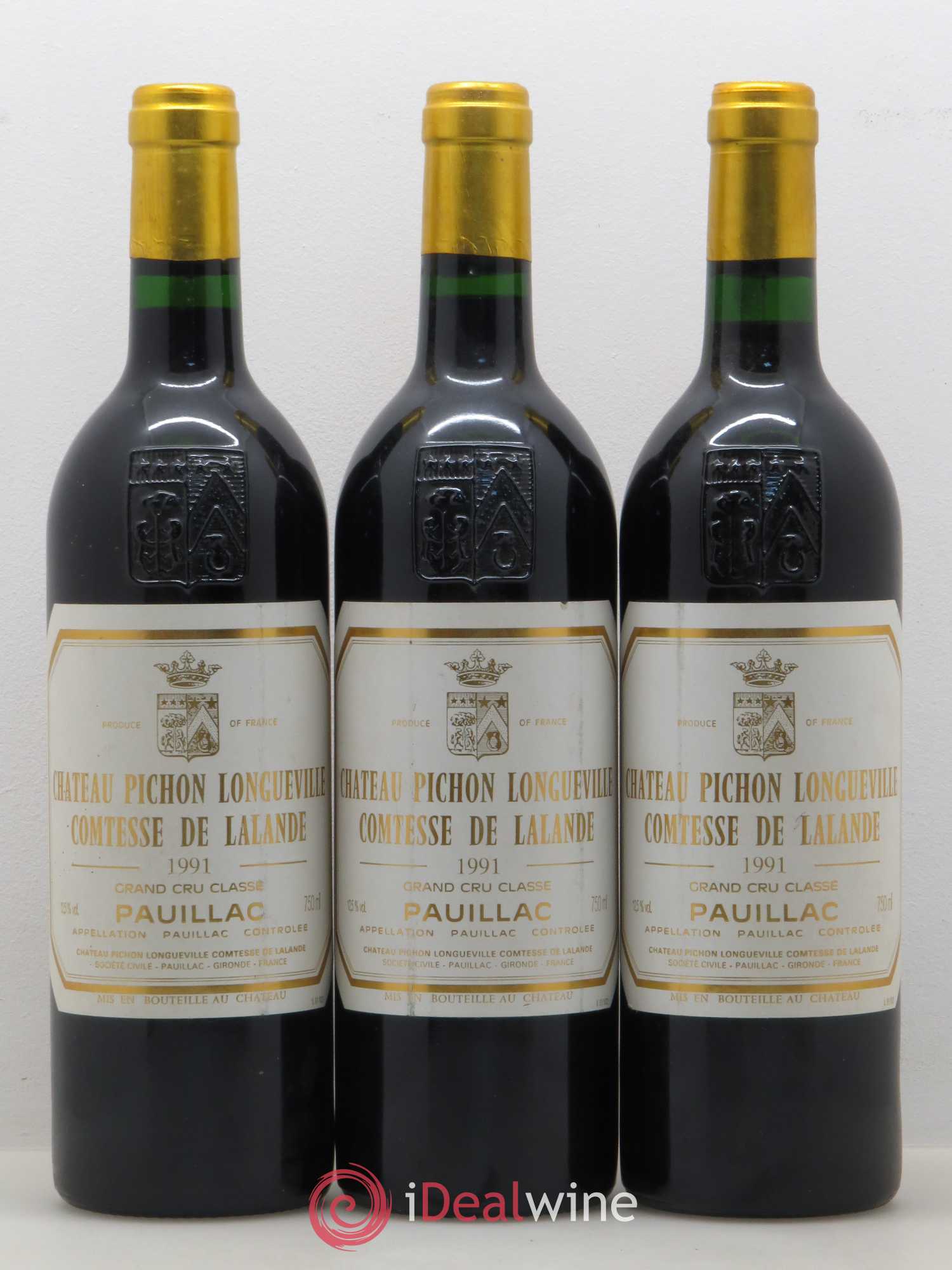 Château Pichon Longueville Comtesse de Lalande 2ème Grand Cru Classé 1991 - Lot de 3 bouteilles - 0