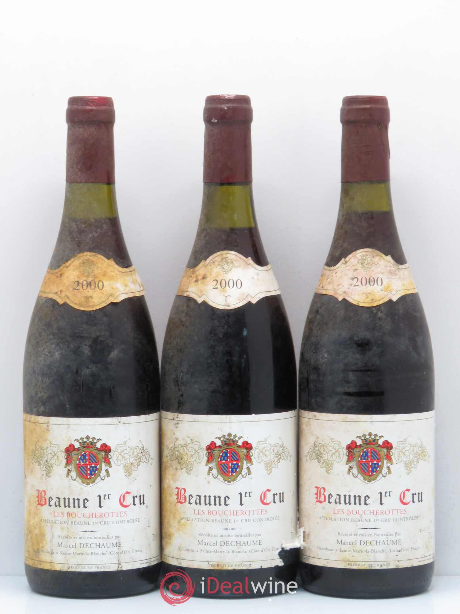 Beaune 1er Cru Les Boucherottes Marcel Dechaume 2000 - Posten von 3 Flaschen - 0