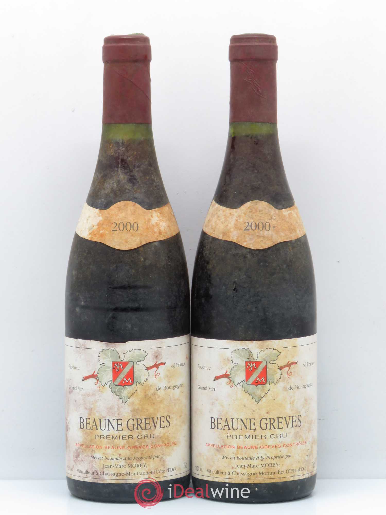 Beaune 1er Cru Grèves Jean Marc Morey 2000 - Posten von 2 Flaschen - 0