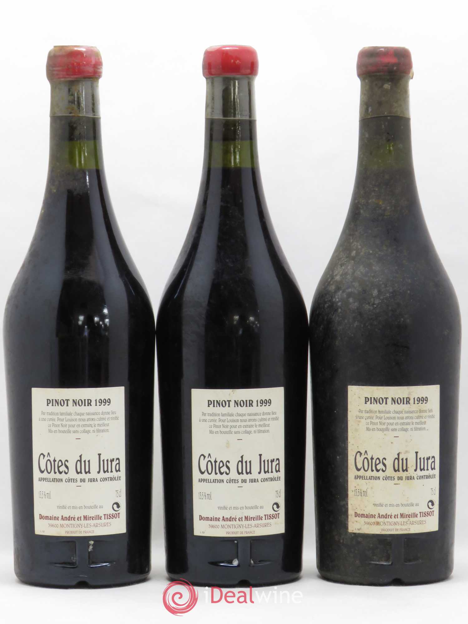 Côtes du Jura Pinot Noir Louison Stéphane Tissot 1999 - Posten von 3 Flaschen - 1