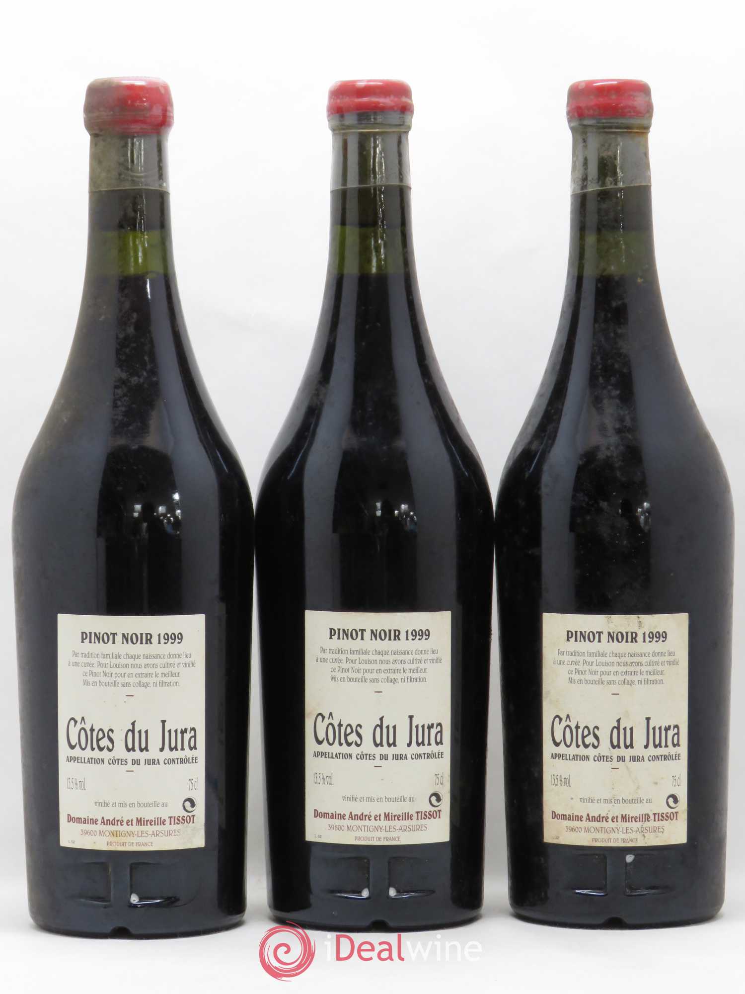Côtes du Jura Pinot Noir Louison Stéphane Tissot 1999 - Posten von 3 Flaschen - 1