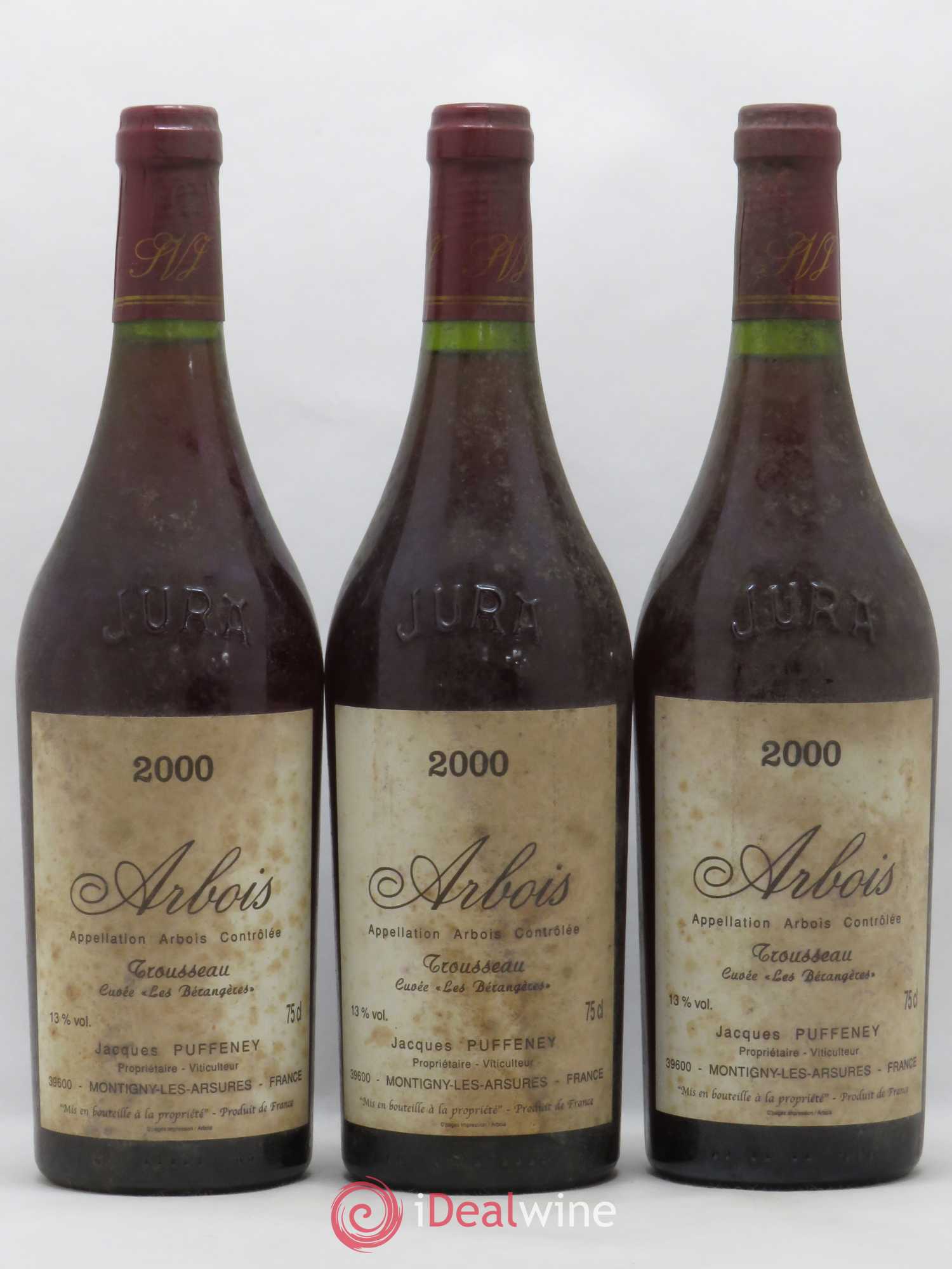 Arbois Trousseau Cuvée Les Bérangères Jacques Puffeney 2000 - Lot de 3 bouteilles - 0