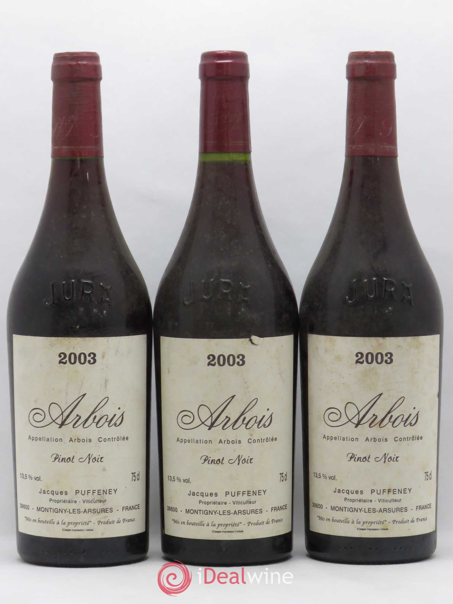 Arbois Pinot Noir Jacques Puffeney 2003 - Lot de 3 bouteilles - 0