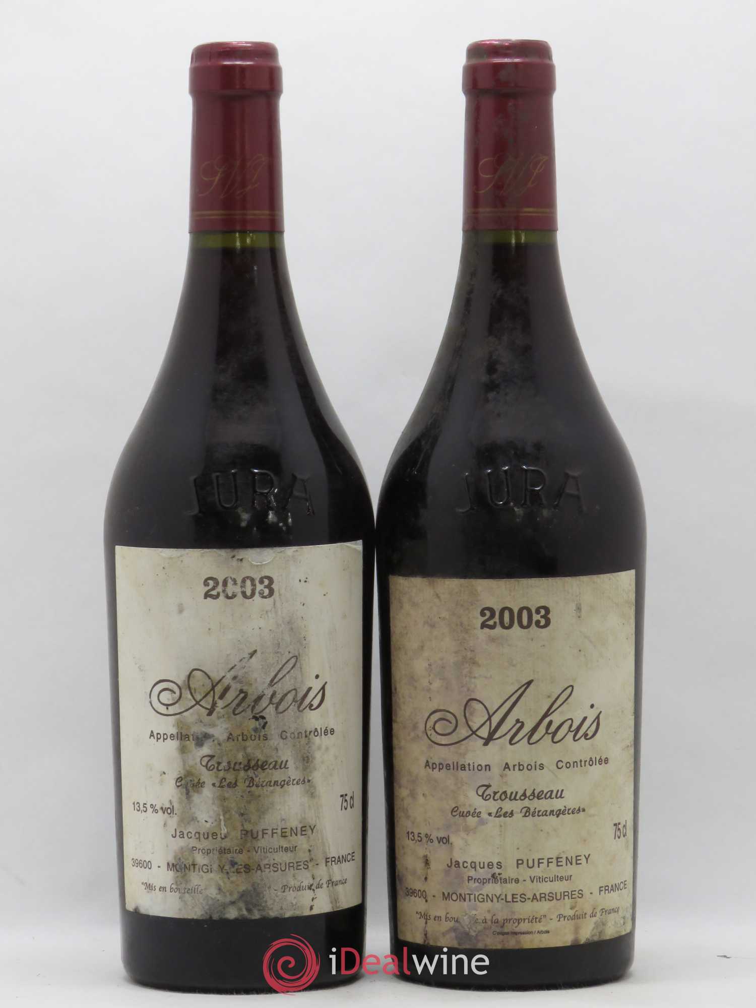 Arbois Trousseau Cuvée Les Bérangères Jacques Puffeney 2003 - Lot de 2 bouteilles - 0