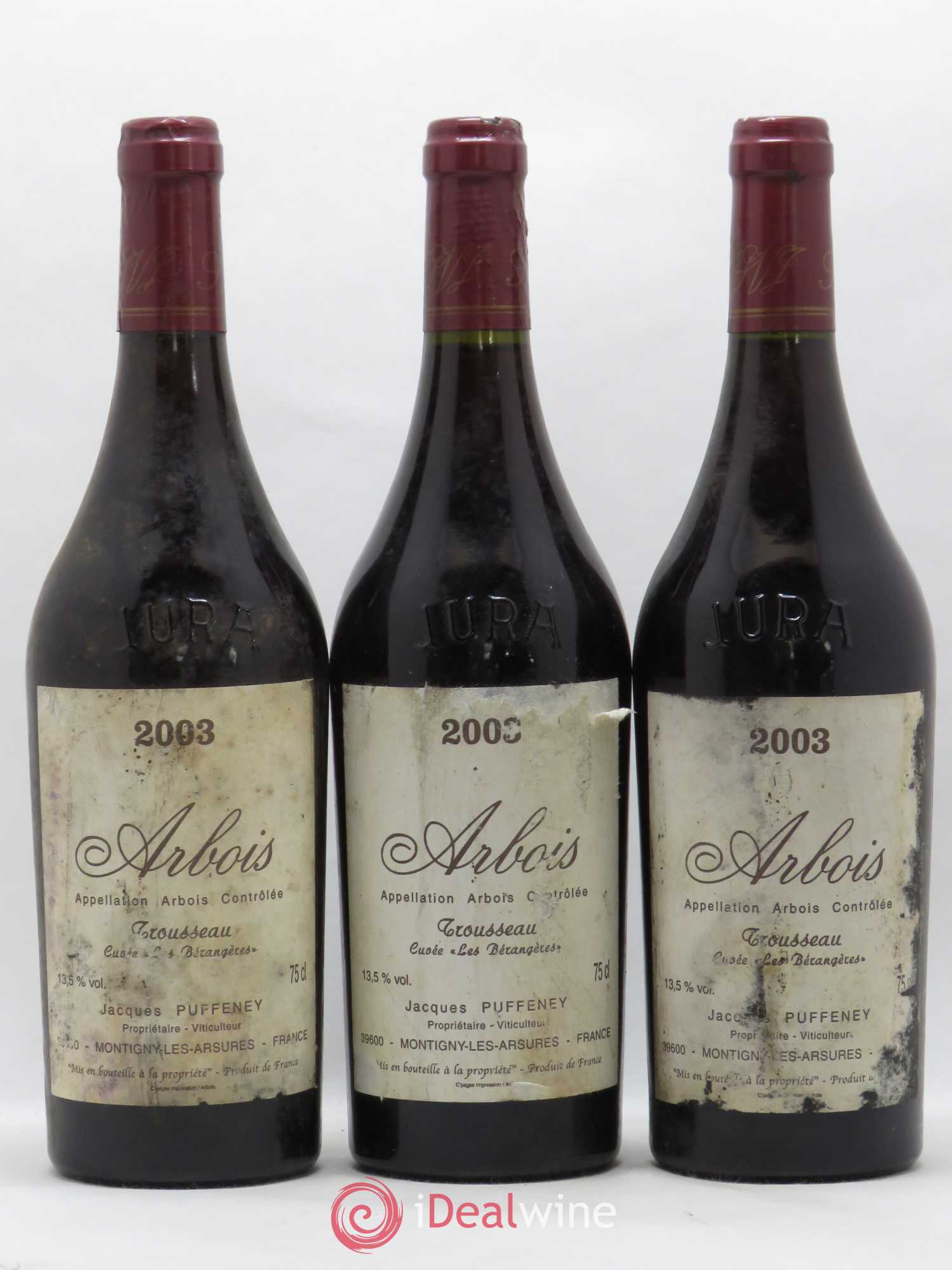 Arbois Trousseau Cuvée Les Bérangères Jacques Puffeney 2003 - Lot de 3 bouteilles - 0