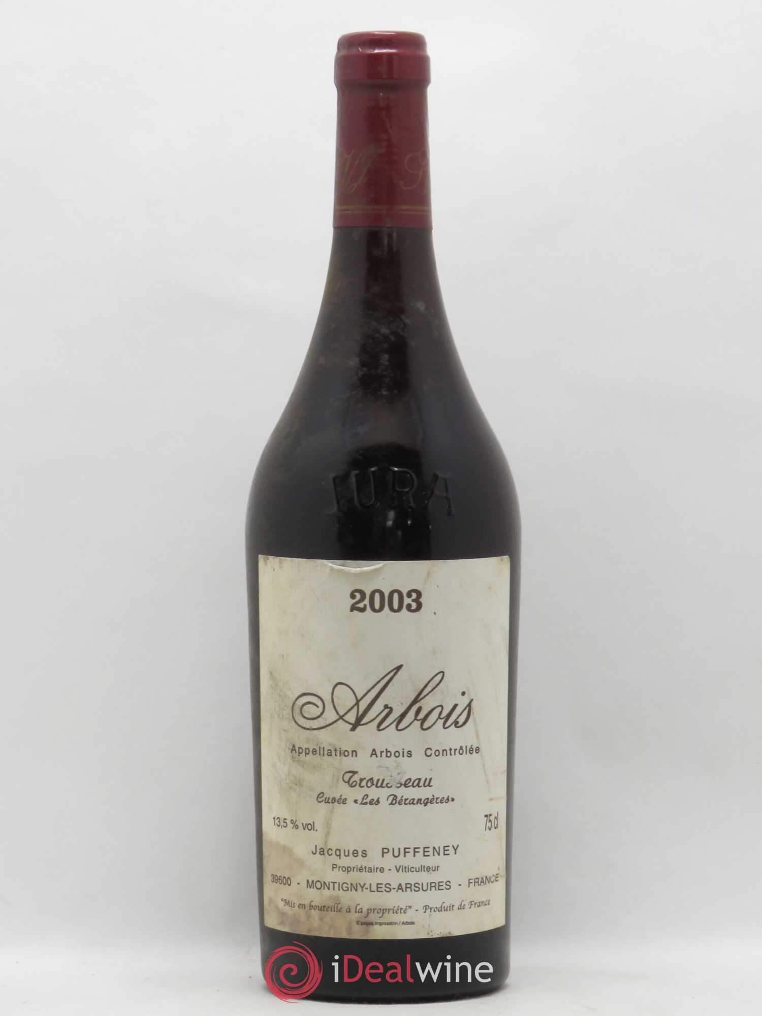 Arbois Trousseau Cuvée Les Bérangères Jacques Puffeney 2003 - Lot de 1 bouteille - 0