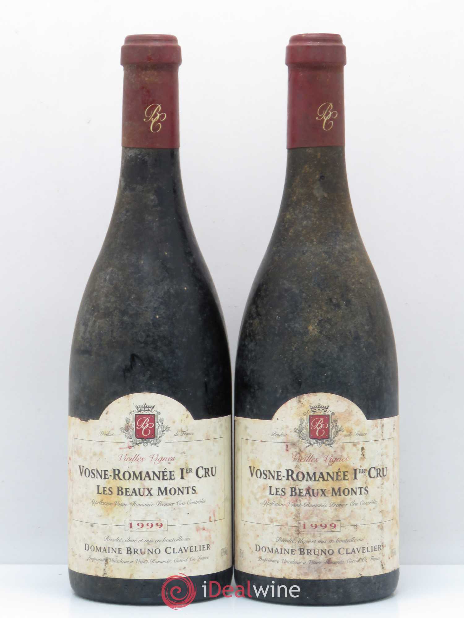 Vosne-Romanée 1er Cru Les Beaux Monts Vieilles vignes Bruno Clavelier 1999 - Lot de 2 bouteilles - 0