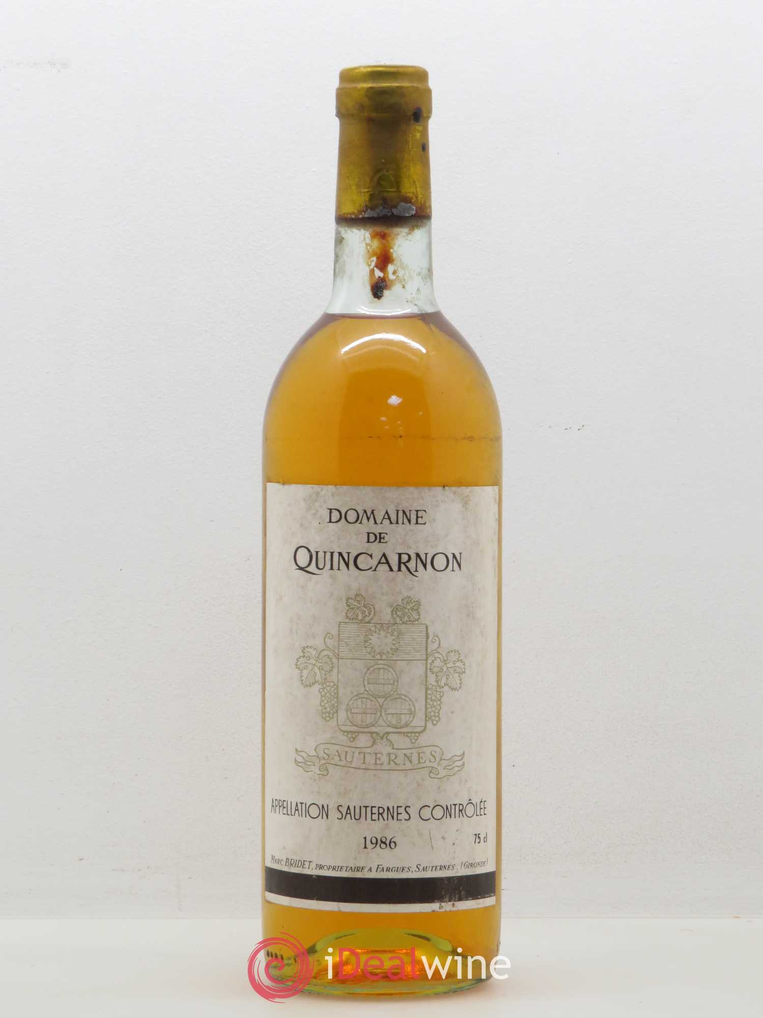 Sauternes Domaine de Quincarnon 1986 - Lotto di 1 bottiglia - 0