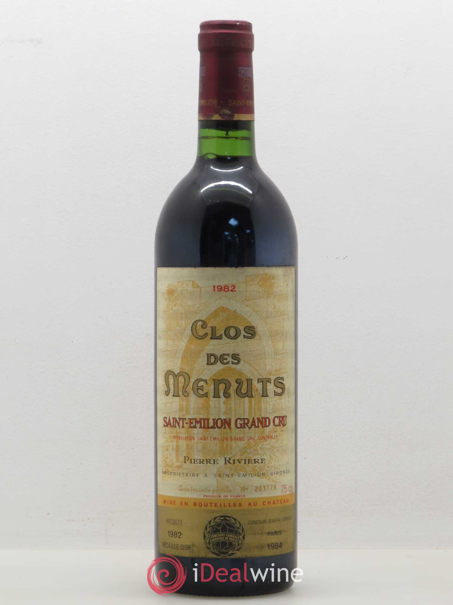 Saint-Émilion Grand Cru Clos des Menuts 1982 - Posten von 1 Flasche - 0
