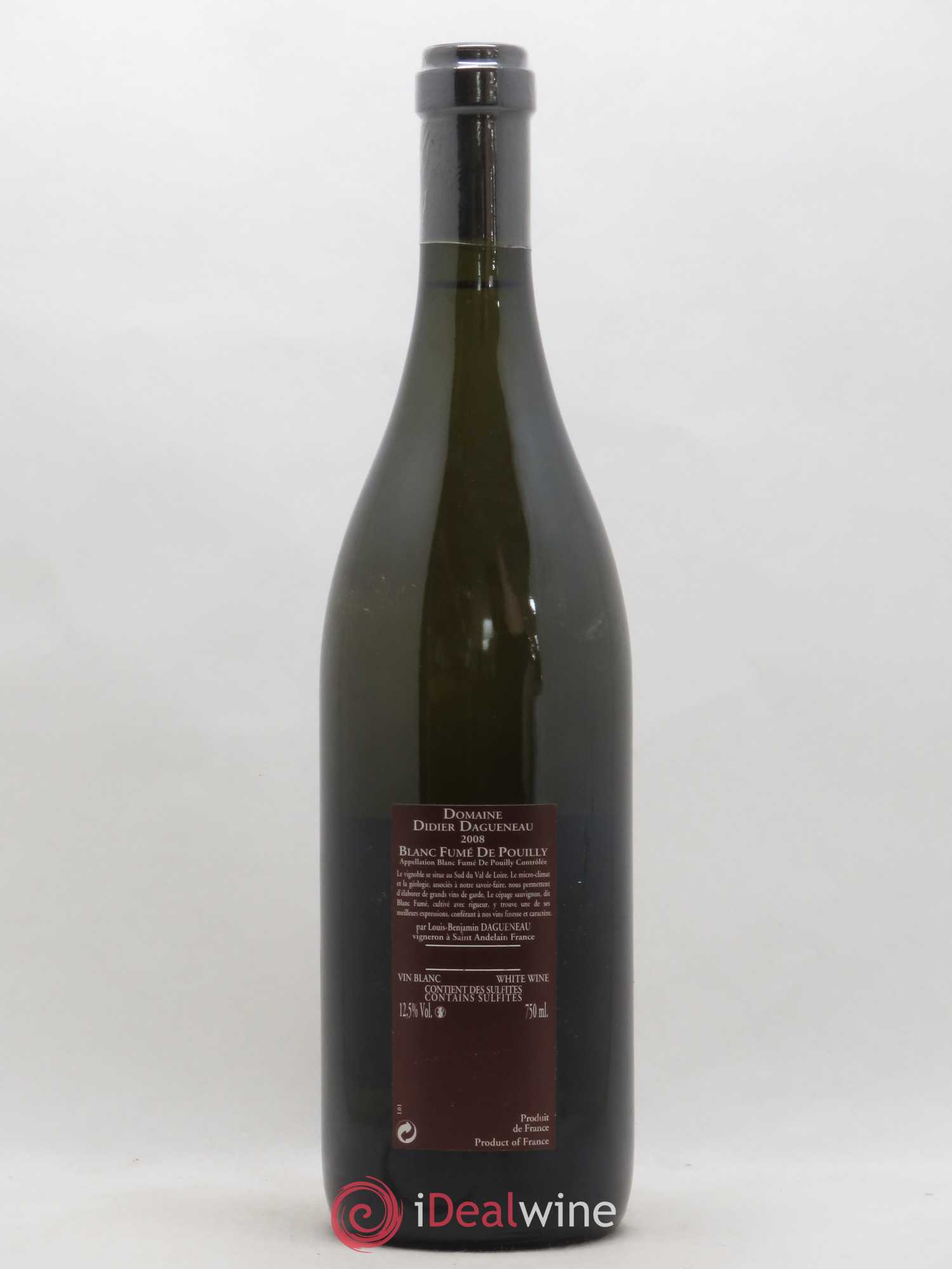 Vin de France (anciennement Pouilly-Fumé) Pur Sang Dagueneau (Domaine Didier - Louis-Benjamin) 2008 - Lot de 1 bouteille - 1