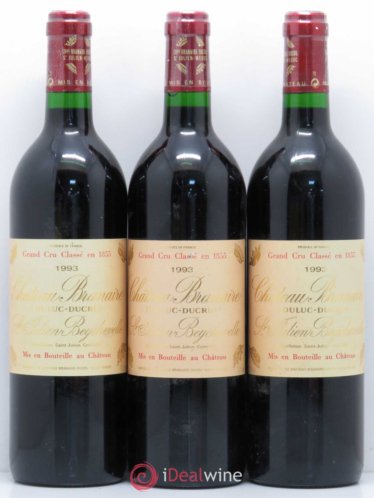 Château Branaire Ducru 4ème Grand Cru Classé 1993 - Lot de 3 bouteilles - 0