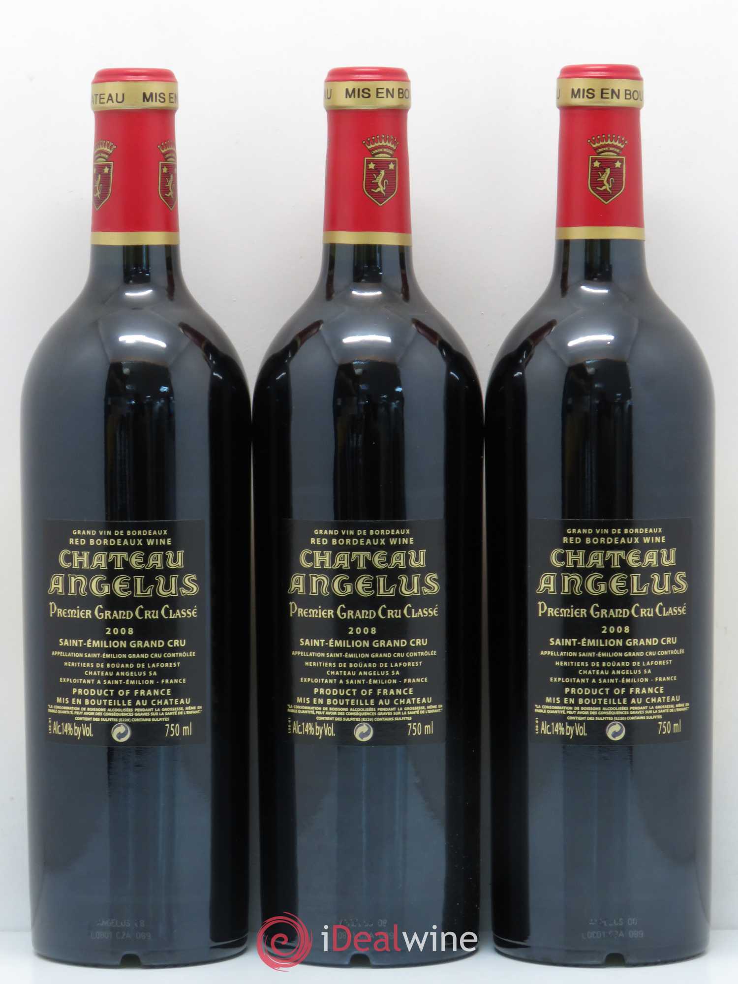 Château Angélus 1er Grand Cru Classé A 2008 - Lot de 12 bouteilles - 4