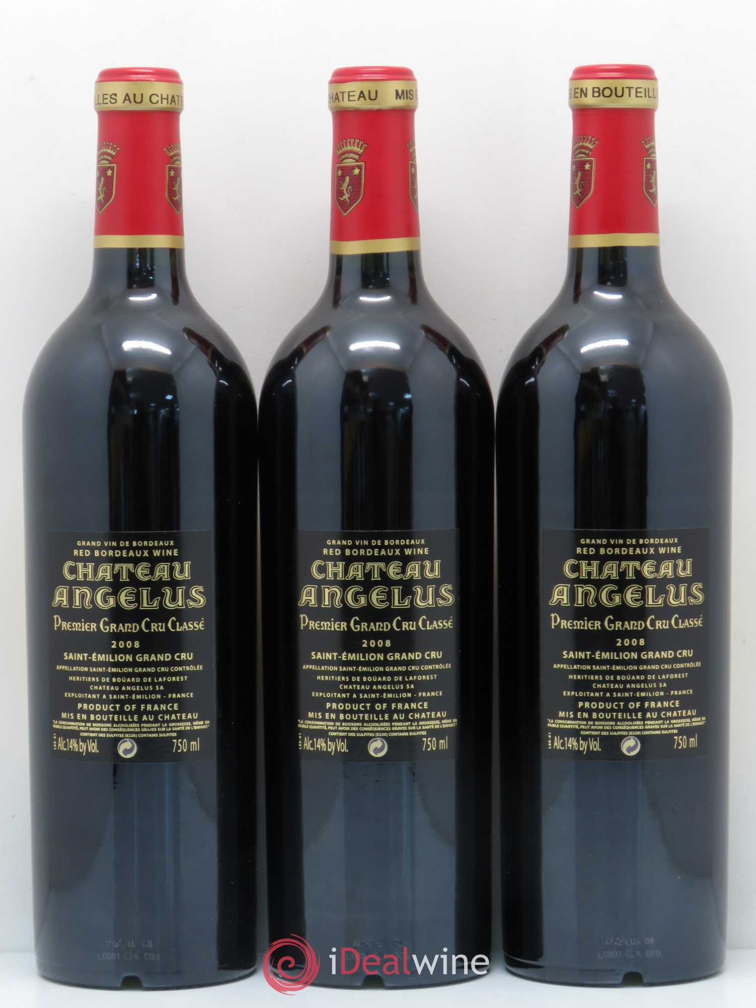 Château Angélus 1er Grand Cru Classé A 2008 - Lot de 12 bouteilles - 6