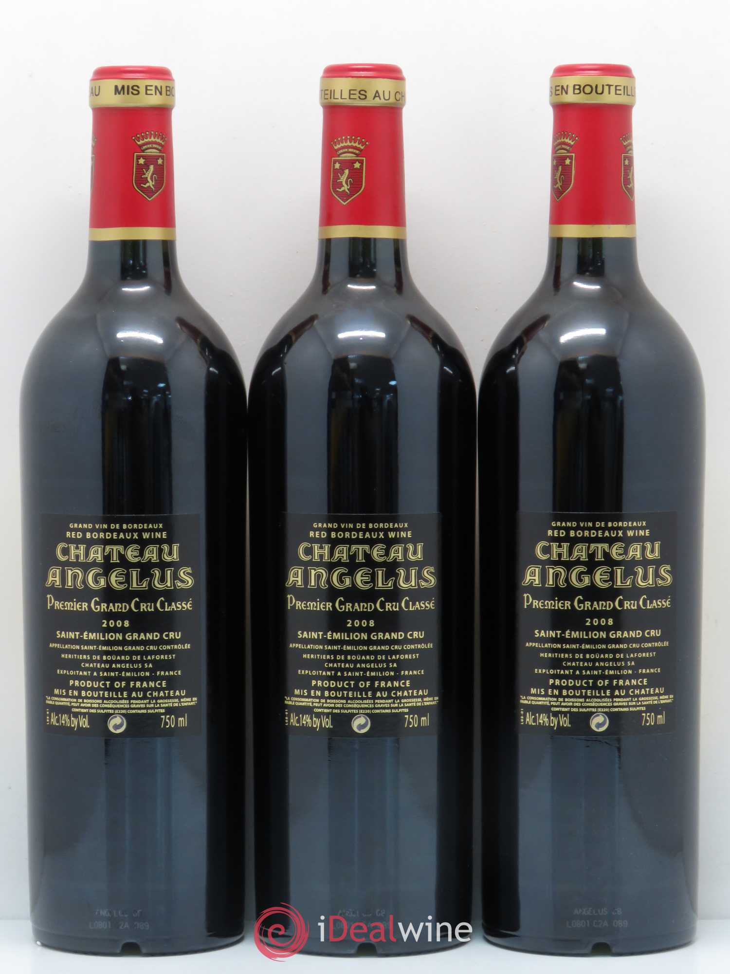 Château Angélus 1er Grand Cru Classé A 2008 - Lot de 12 bouteilles - 8
