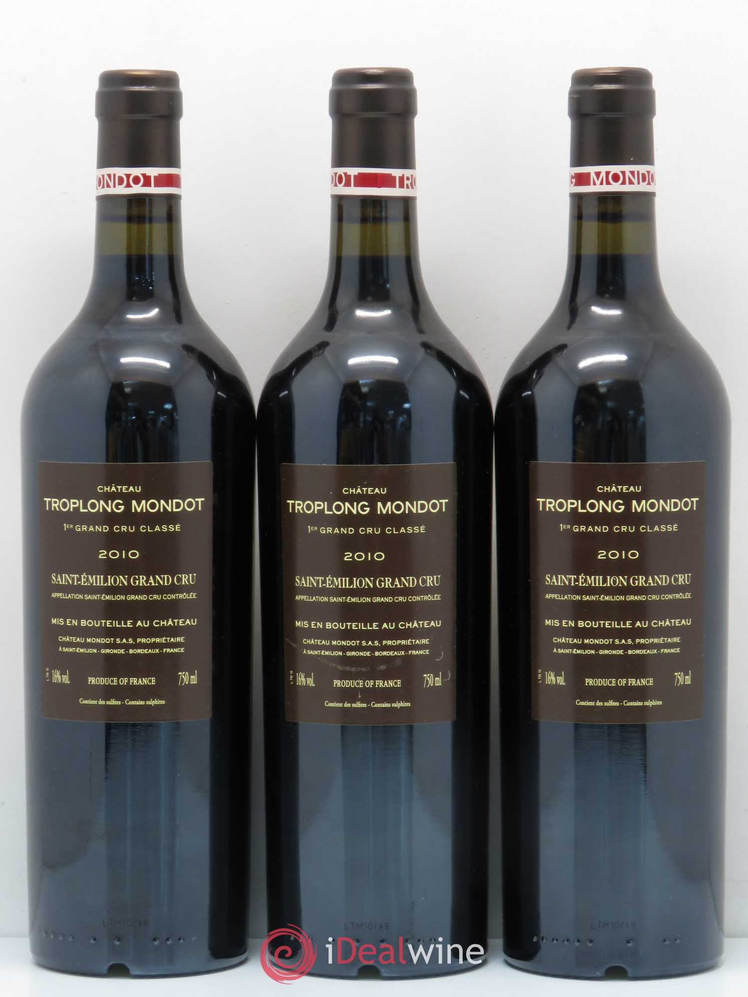 Château Troplong Mondot 1er Grand Cru Classé B 2010 - Lot de 12 bouteilles - 2
