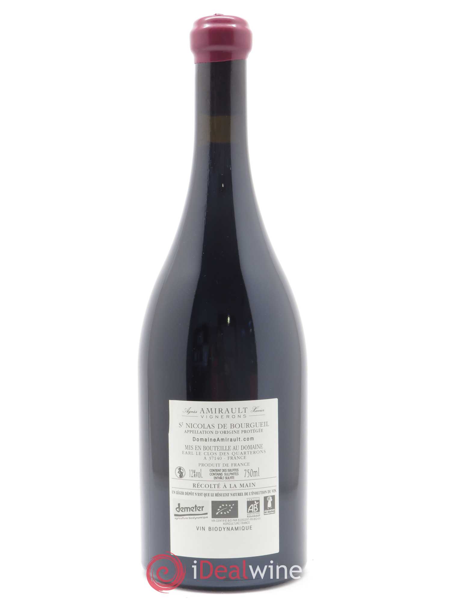 Saint-Nicolas de Bourgueil Le Clos des Quarterons Vieilles Vignes Agnès et Xavier Amirault 2016 - Lot de 1 bouteille - 1