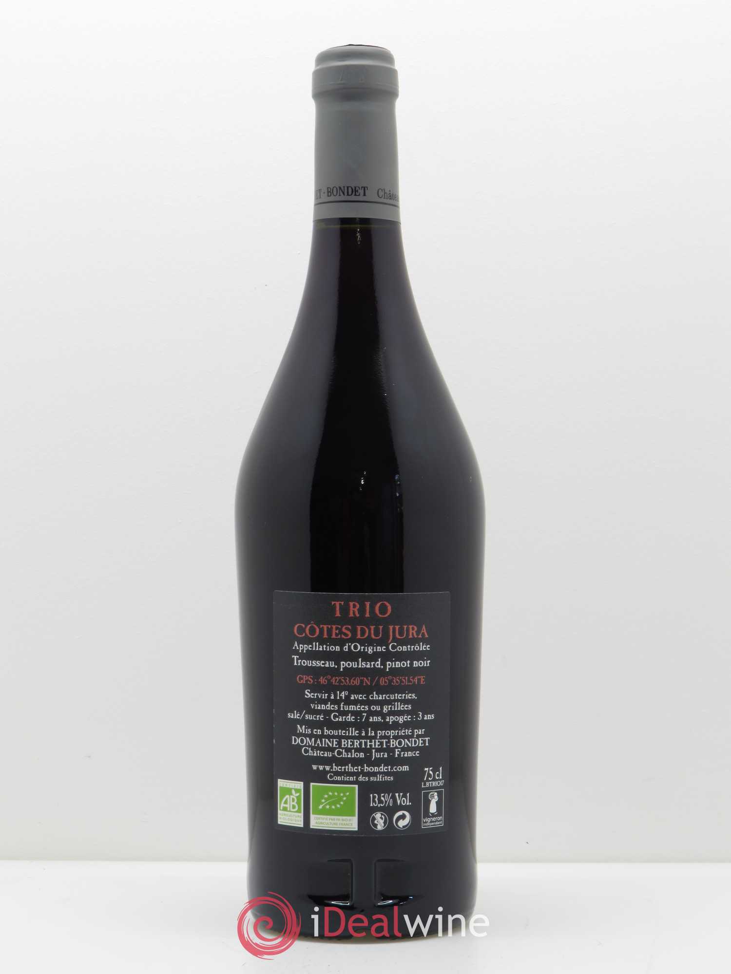 Côtes du Jura Trio Berthet-Bondet 2017 - Lot de 1 bouteille - 1